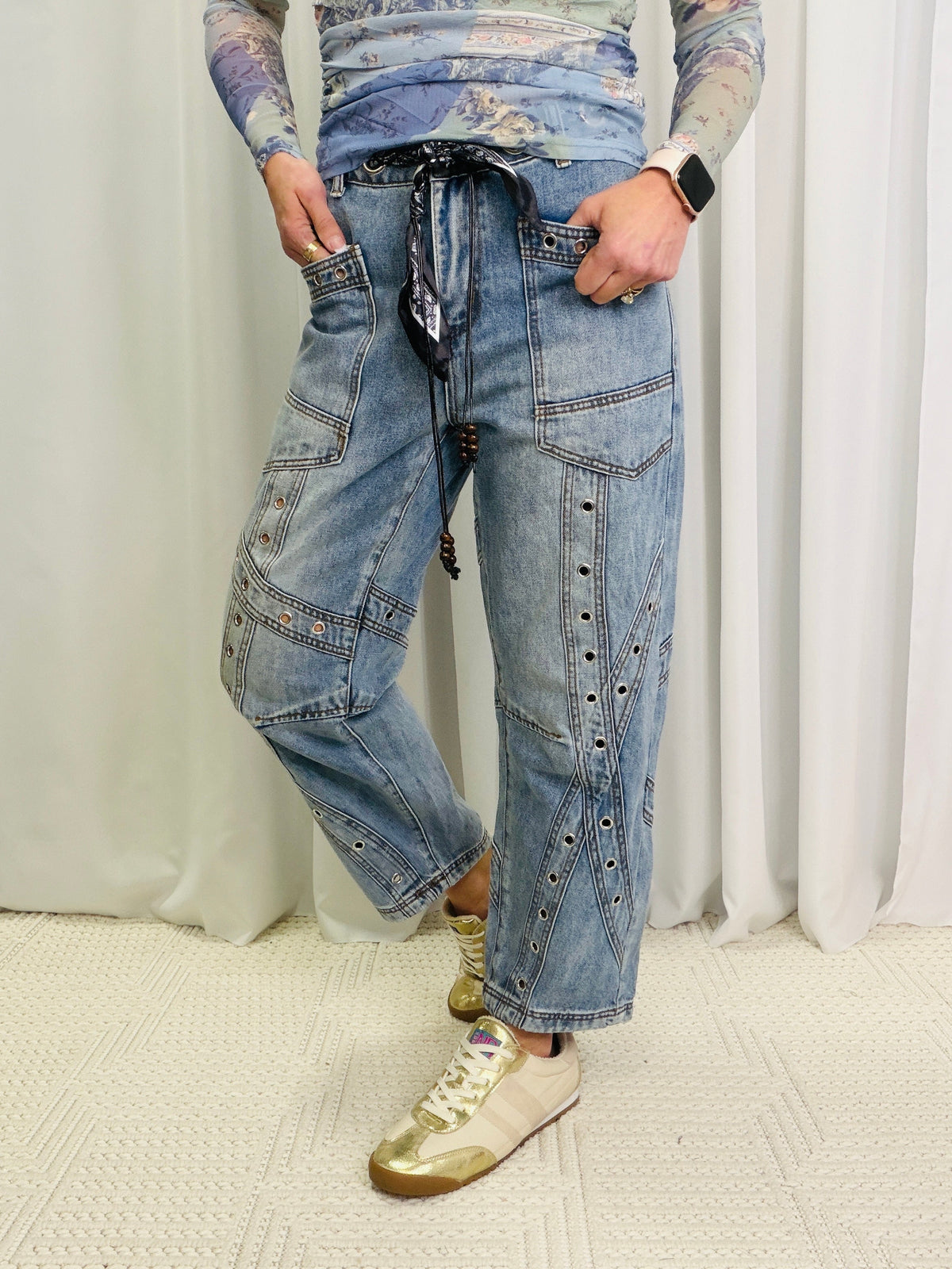 Oli & Hali Lifetime Love Barrel Pants In Denim