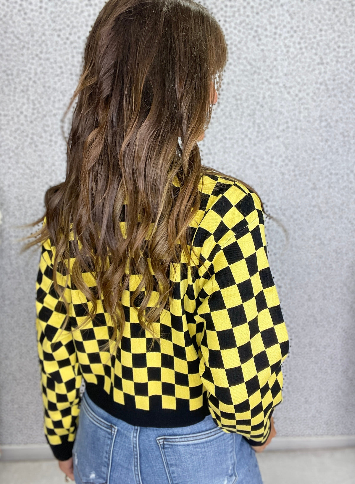 Iowa Checkerboard Crew Sweater