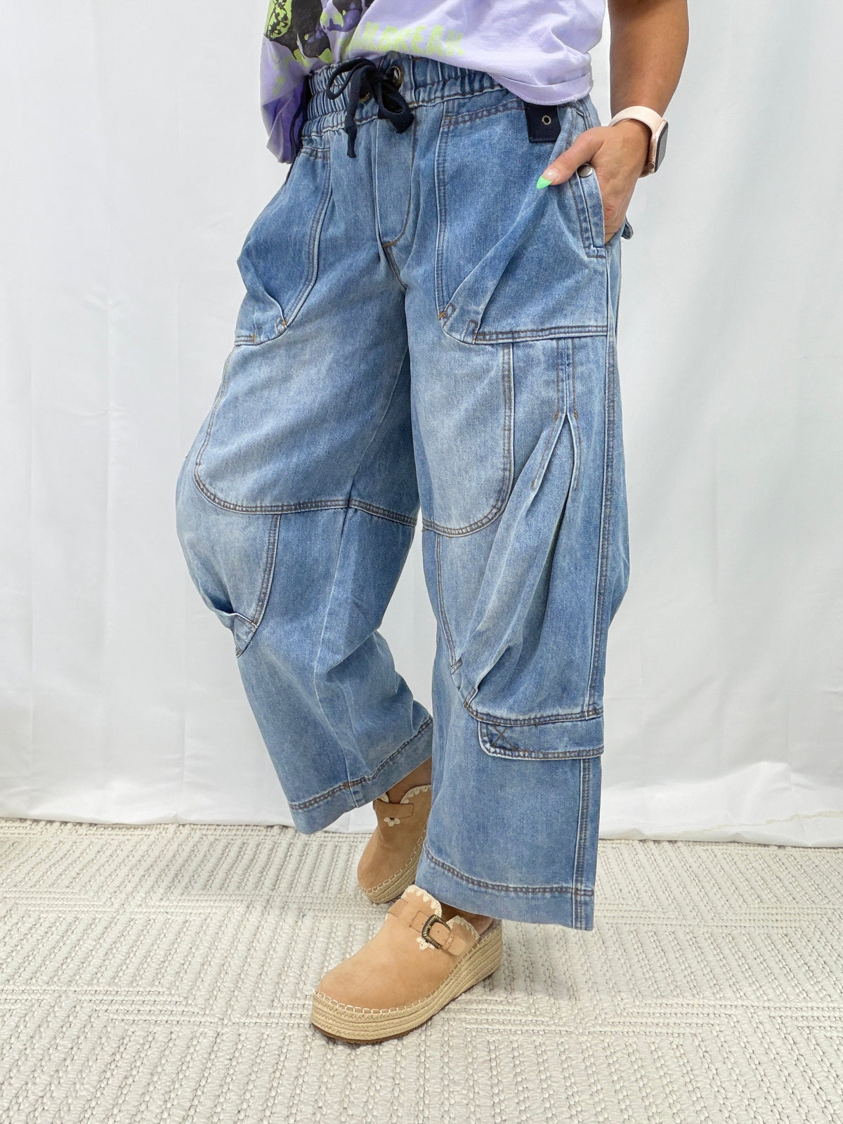 Oli & Hali Pocket Full of Daydreams Barrel Jeans In Denim