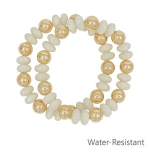 Water Resistant Set Of 2 Stretch Bracelets In 4 Colors *Final Sale*