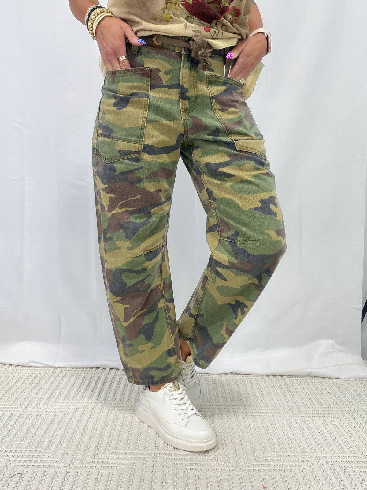 Seeing You Crop Barrel Pants In Camo
