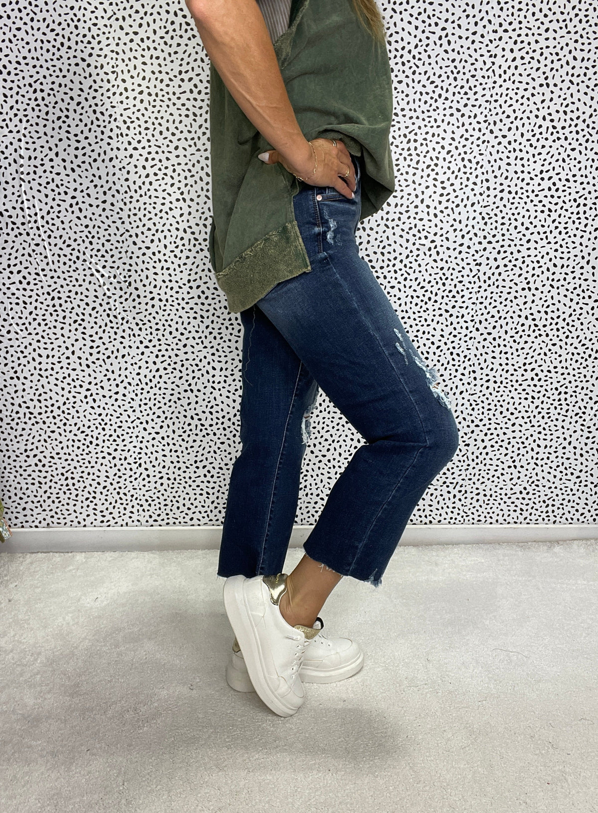 Judy Blue Willa High Waist Wide Leg Crop Jeans