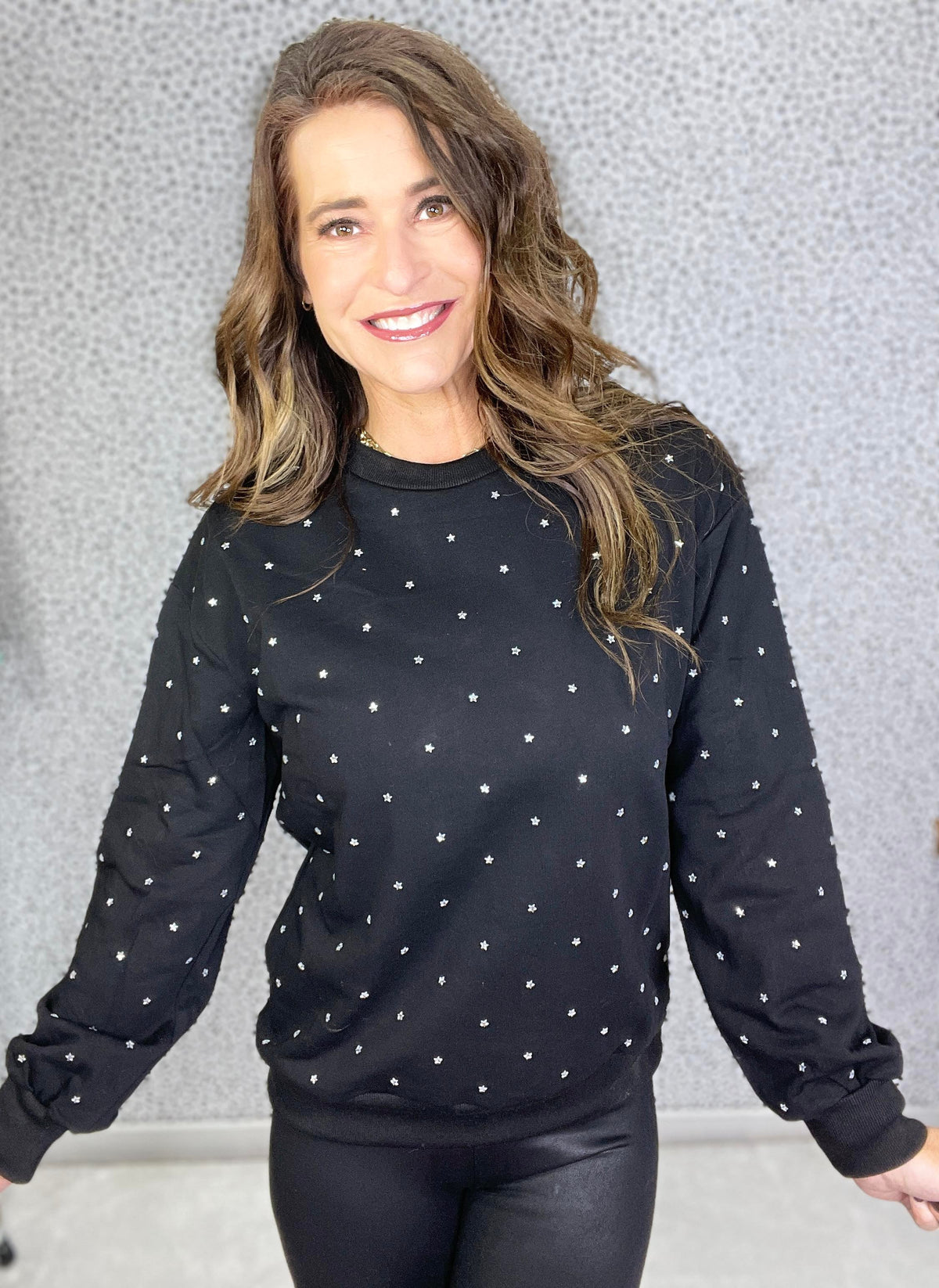 Cosmic Dreams Rhinestone Detail Sweatshirt In 2 Colors