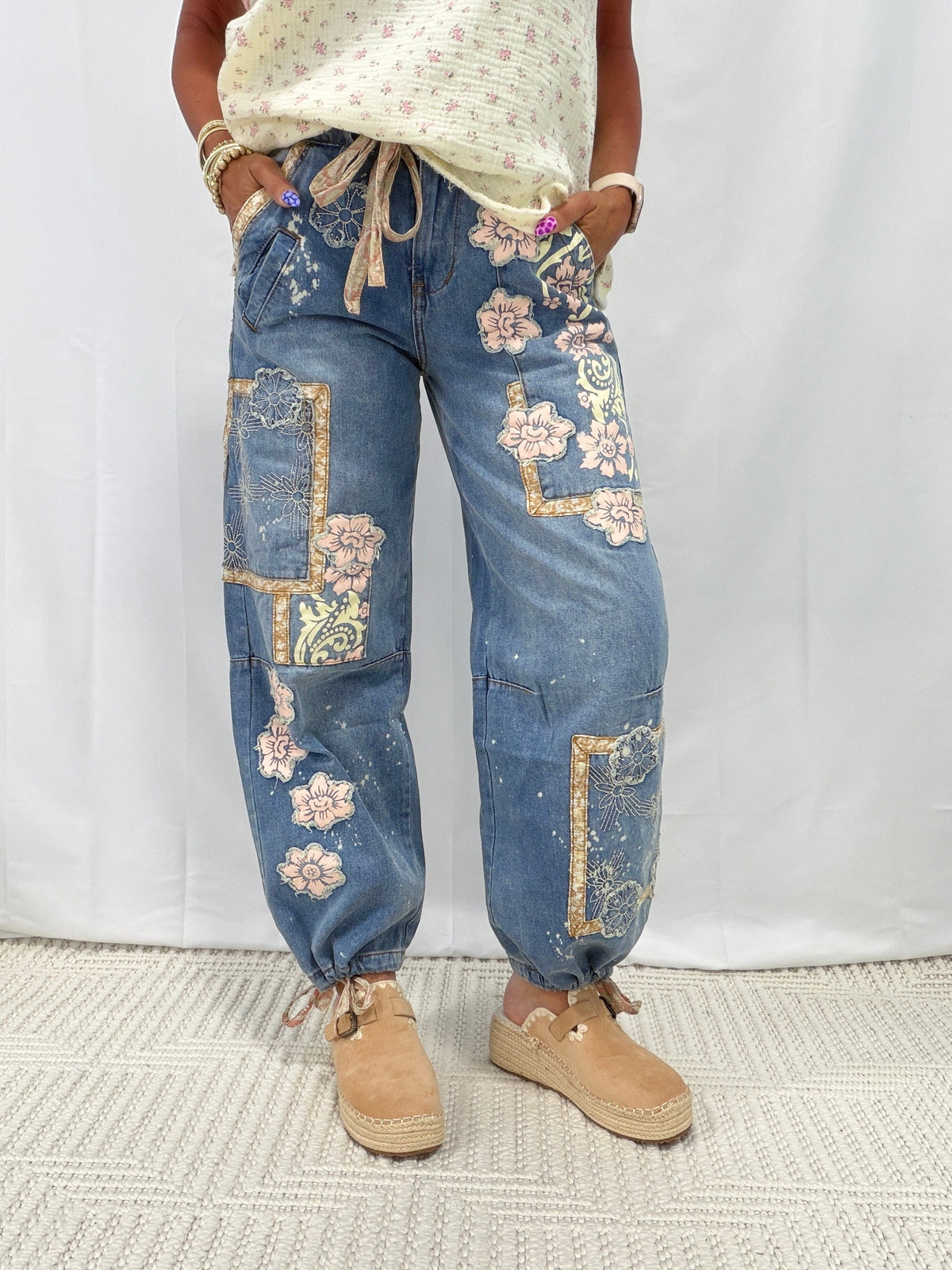 Oli & Hali Garden Luxe Drawstring Waist Jeans