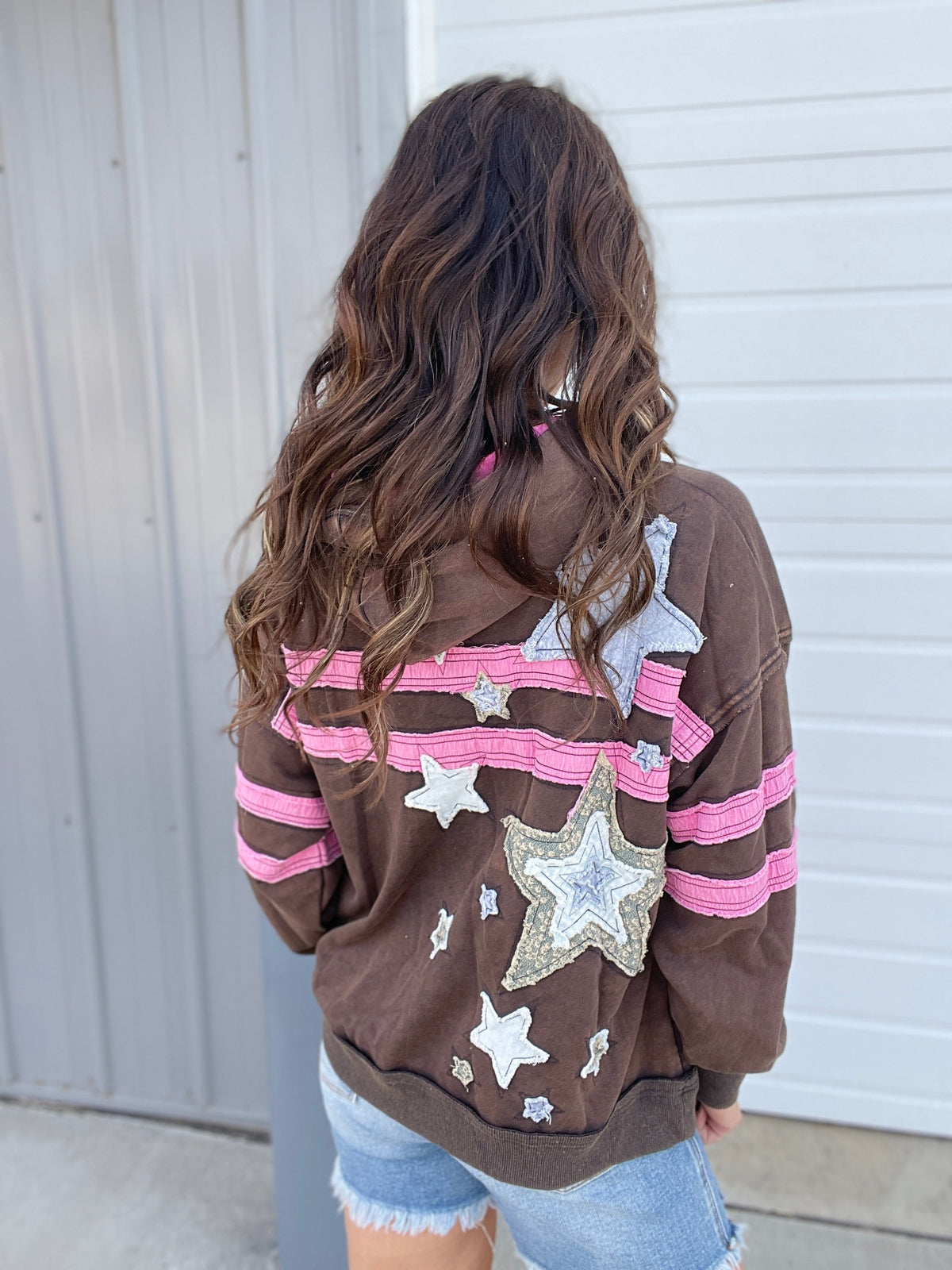 Oli & Hali Stellar Vibes Mineral Washed Hoodie In 2 Colors: Mocha, Dark Brown *Final Sale*