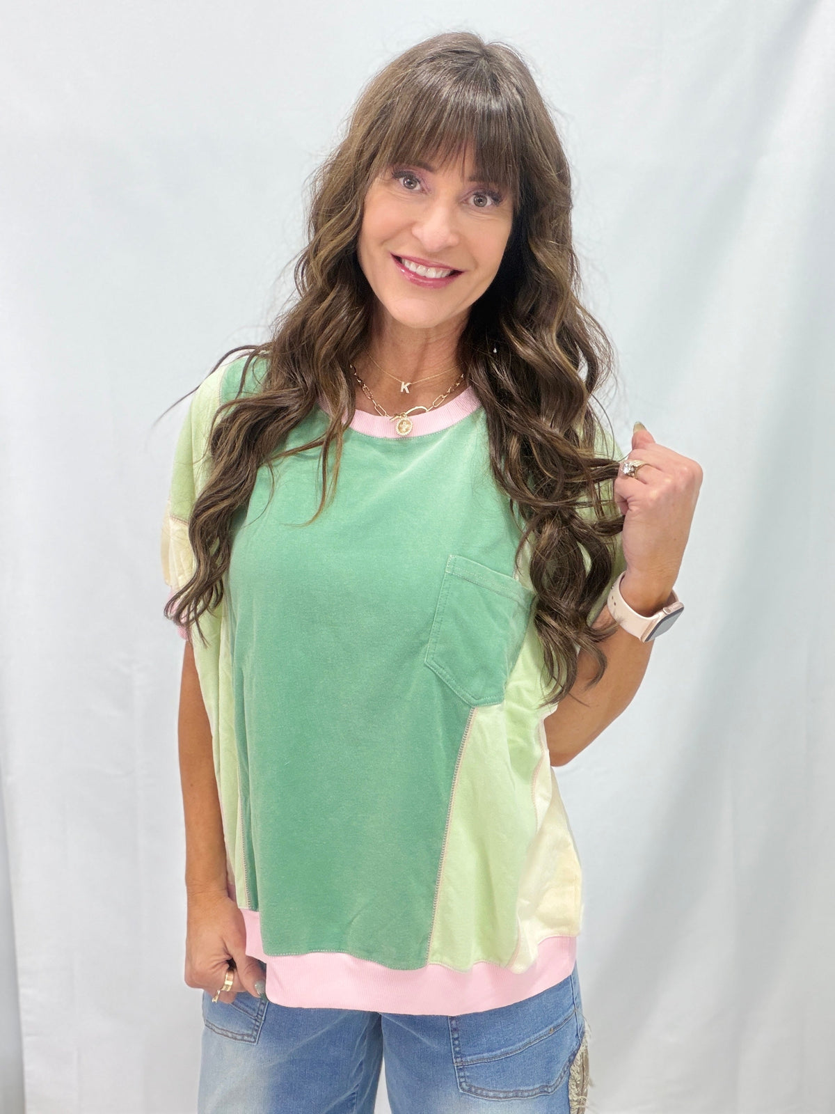 Color Stack Top In Sage