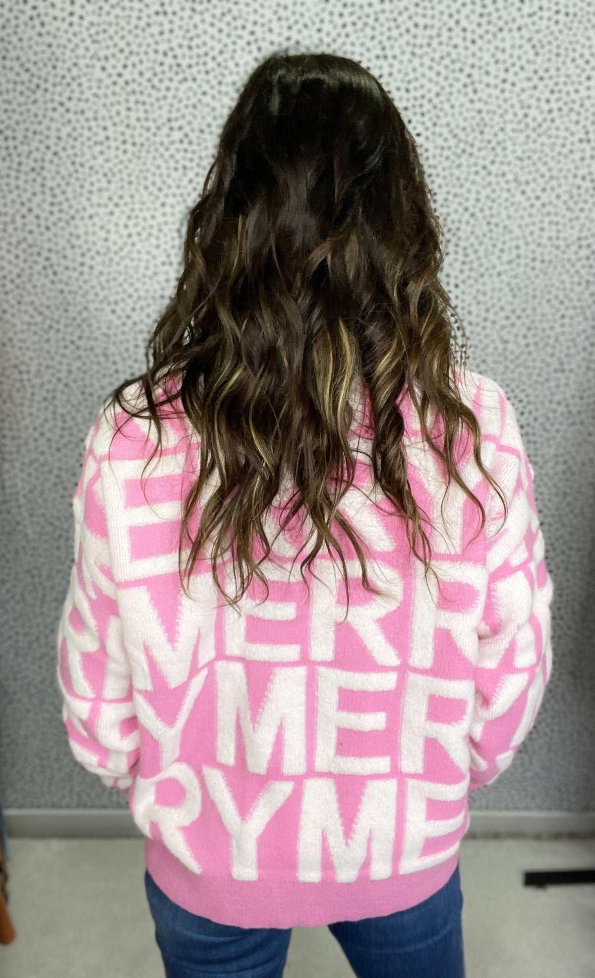 Merry Merry All-Over Pink 3D Sweater *Final Sale*