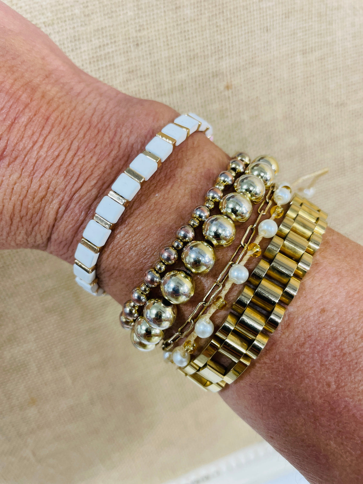 Mini Block Stretch Bracelets 4 Colors