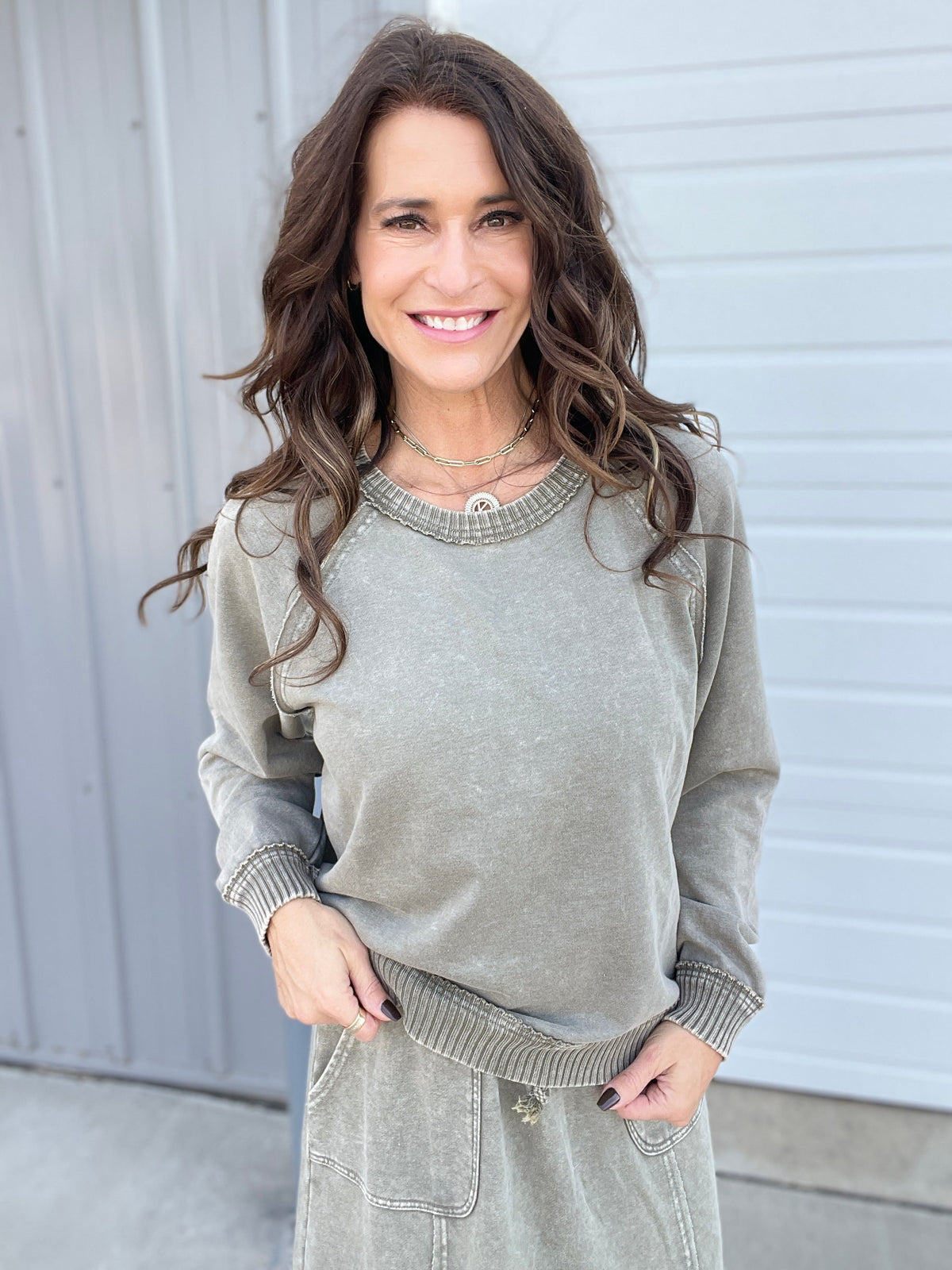 Wait For You Mineral Washed Pullover In 3 Colors: Camel, Olive, Mocha *Final Sale*