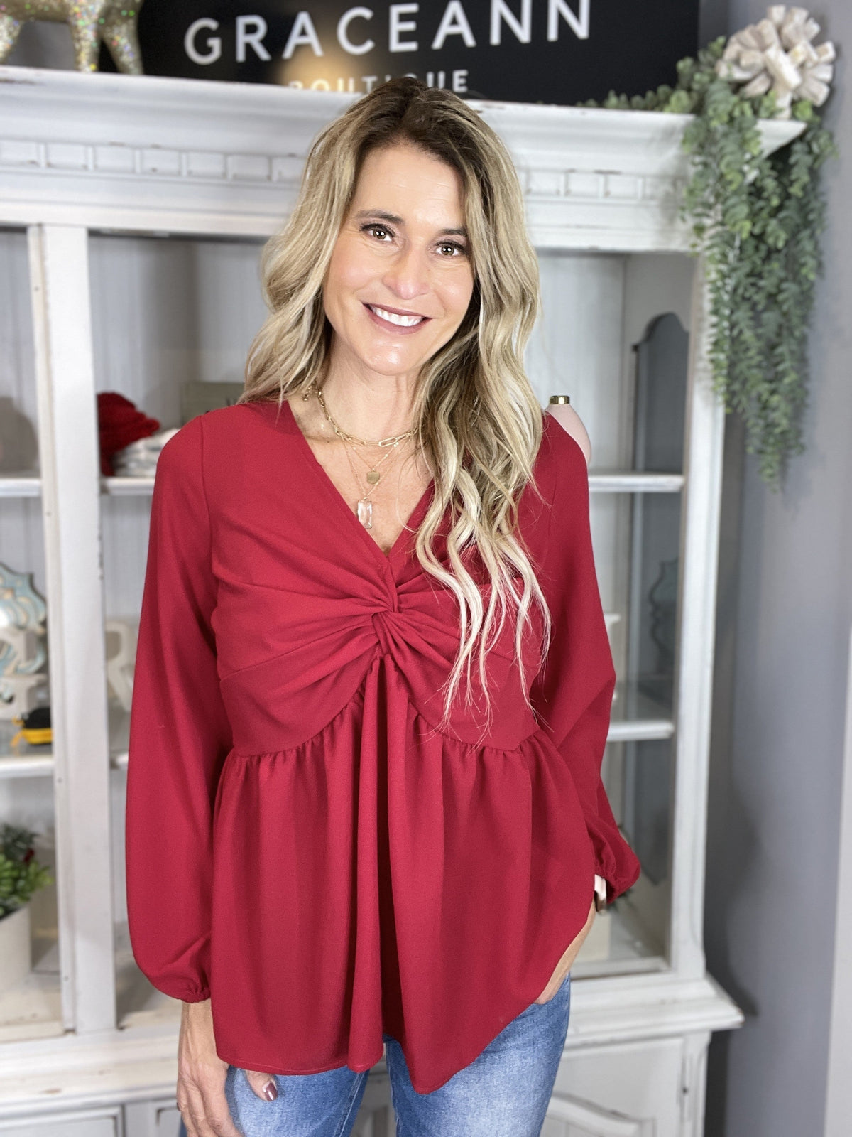 Cranberry Mimosa Top *Final Sale*