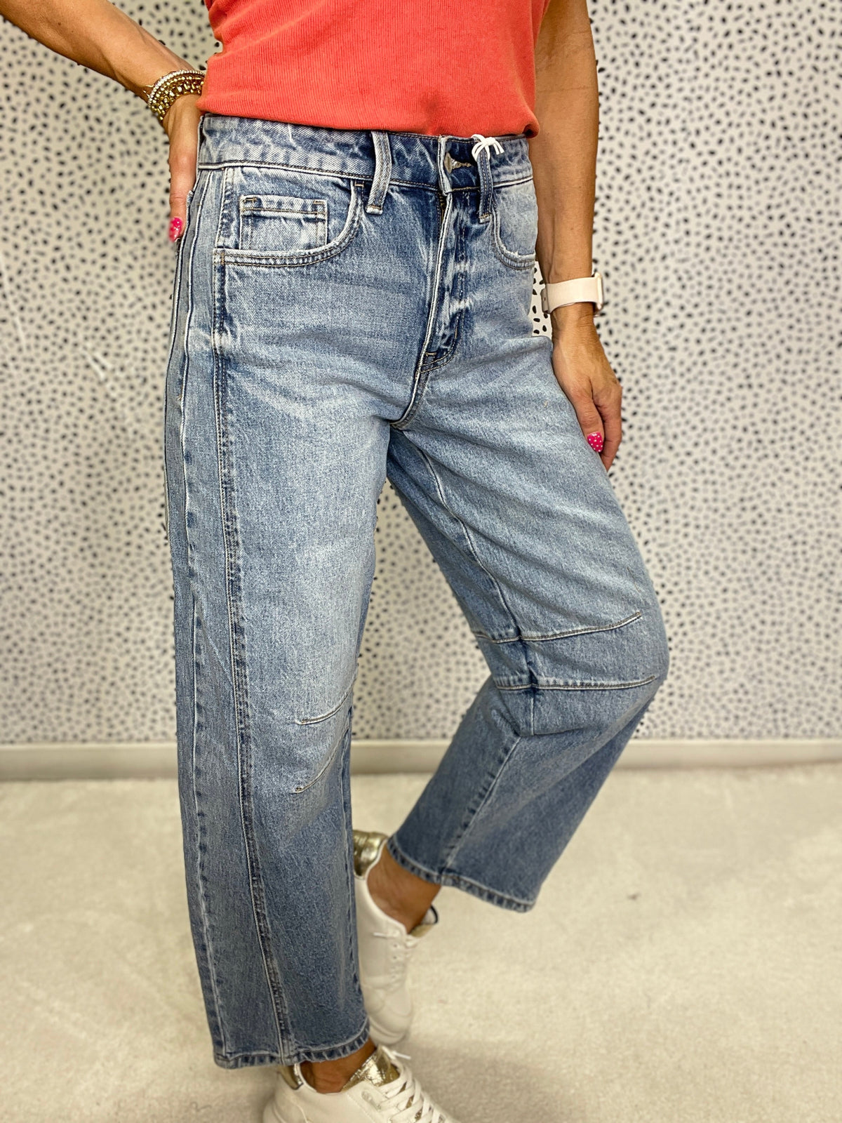 Vervet Val High Rise Barrel Leg Jeans 514 In Tingle