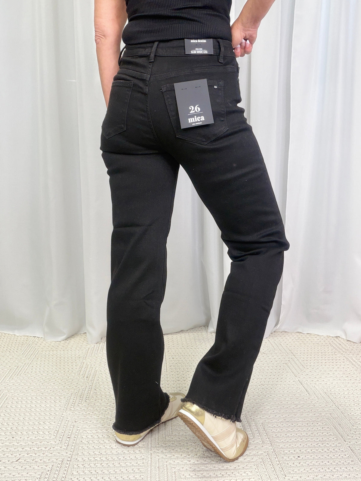 Mica Rylie High Rise With Raw Hem Jeans 251 In Black