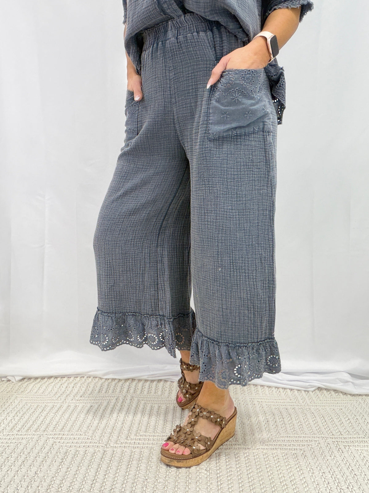 Calming Myself Down Cropped Pants In 3 Colors