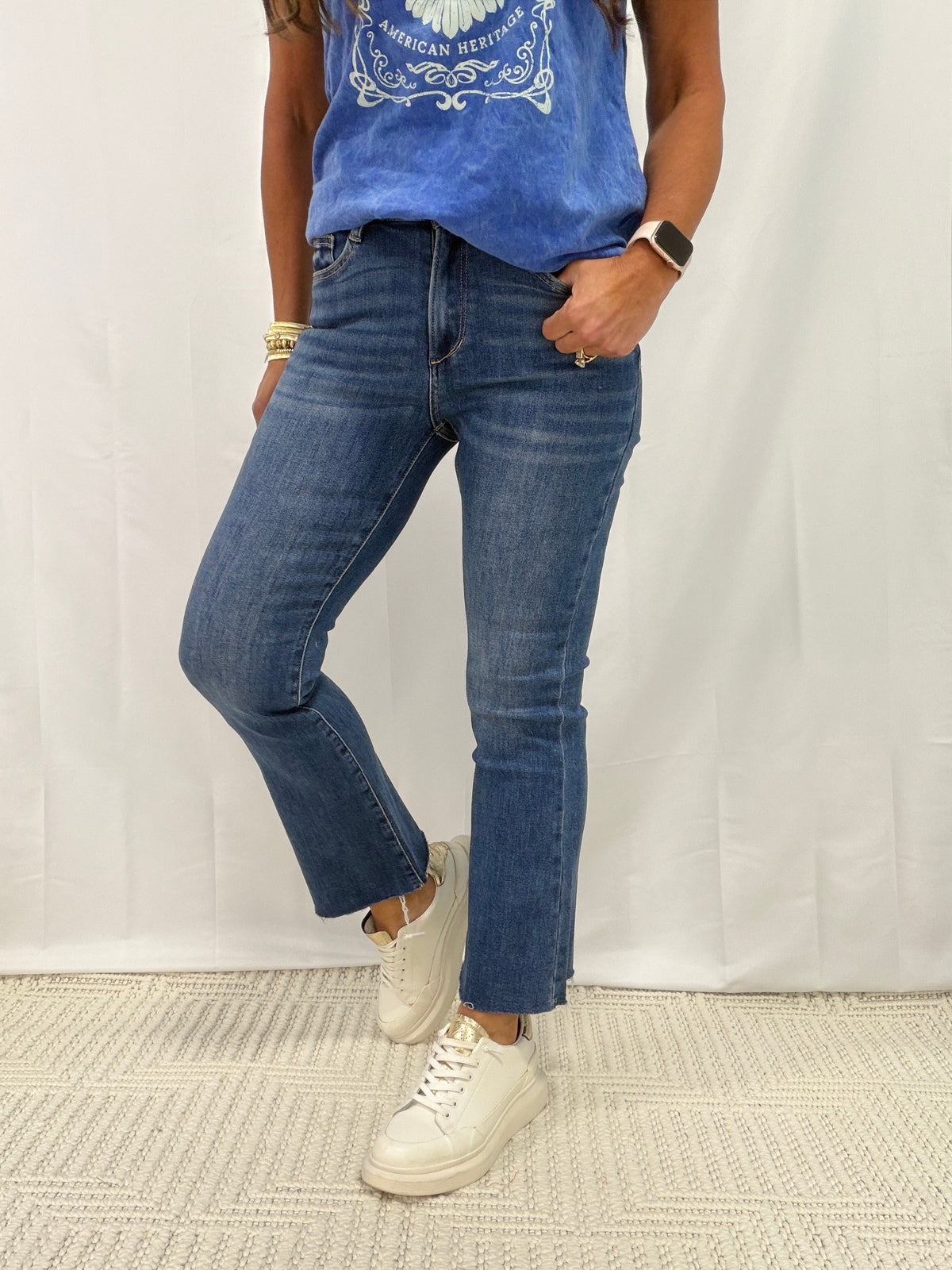 Mica High Rise Bootcut Ankle Jeans 744 In Bluewood