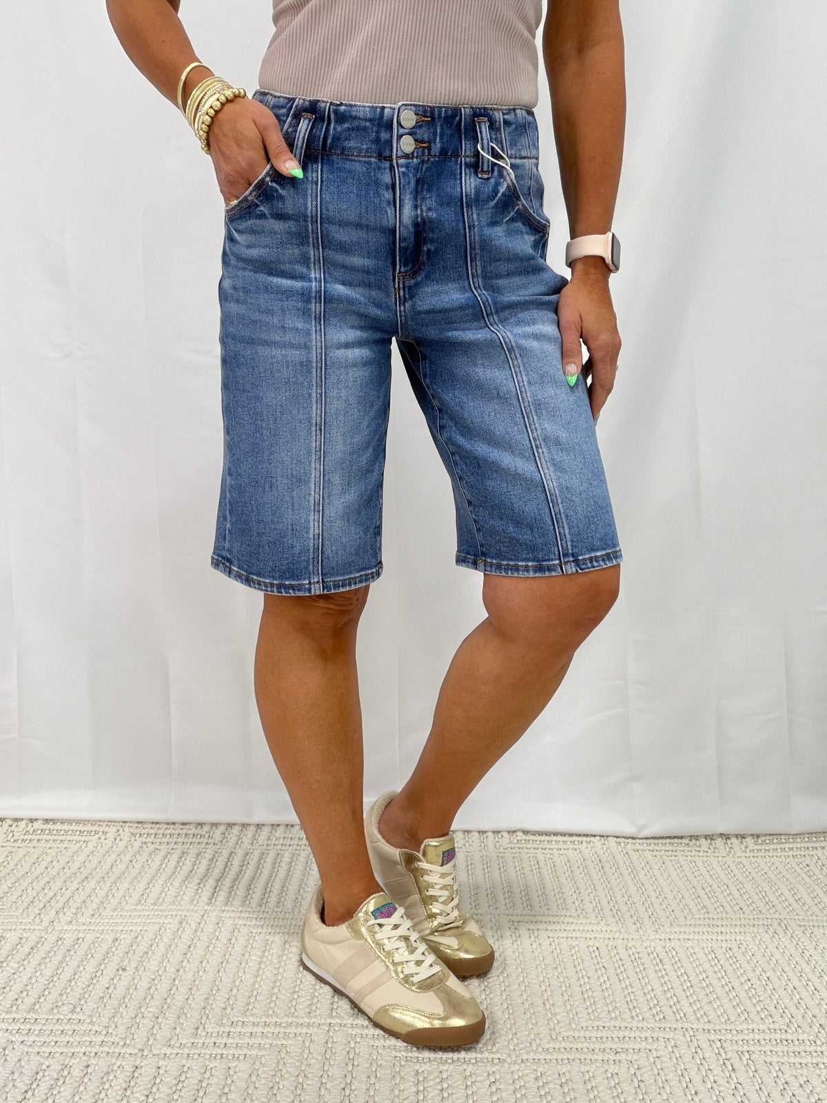 Long Story Short Slouchy Bermuda Shorts In Medium