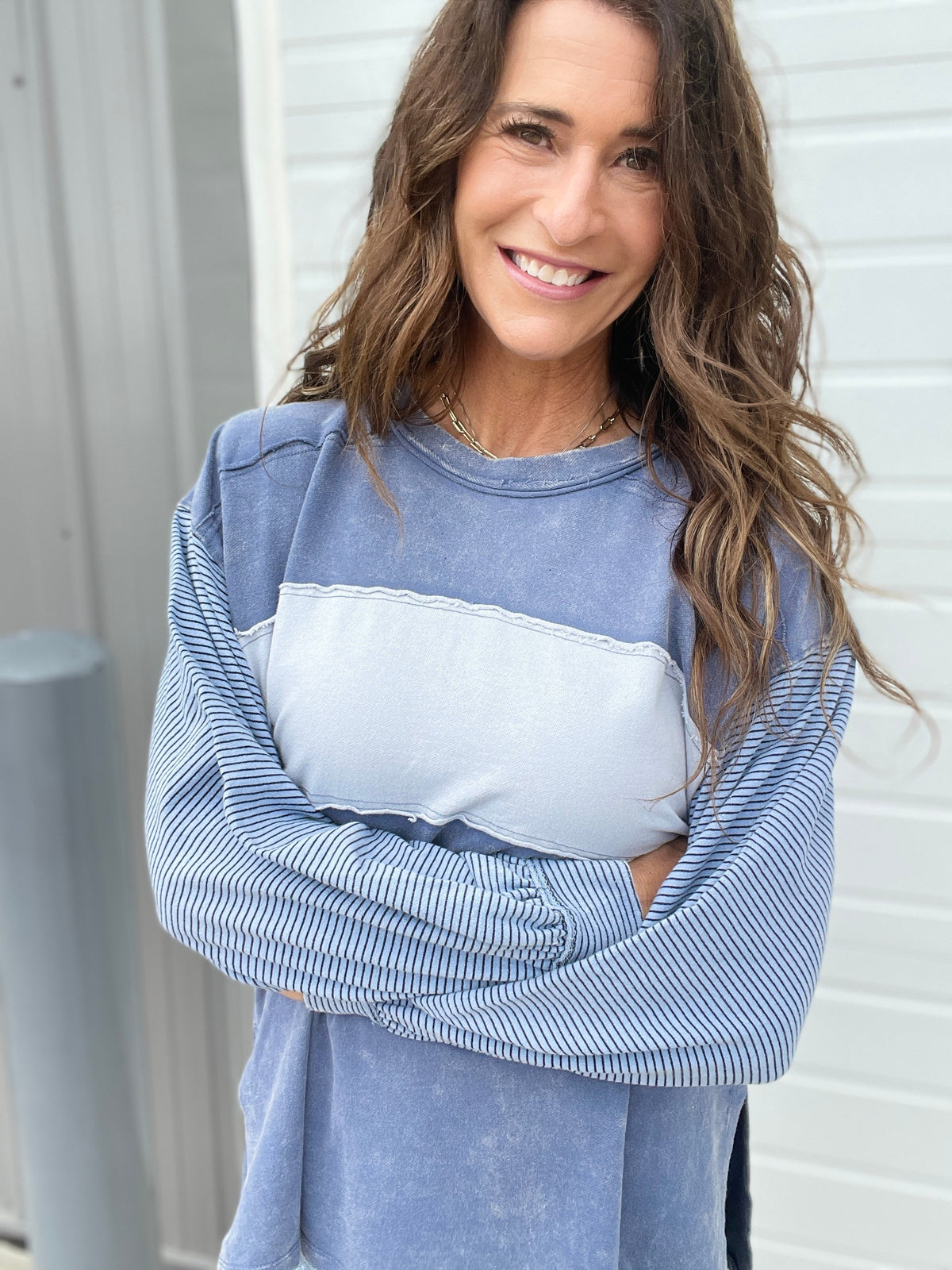 Got A Hunch Color Mix Terry Top In 3 Colors *Final Sale*