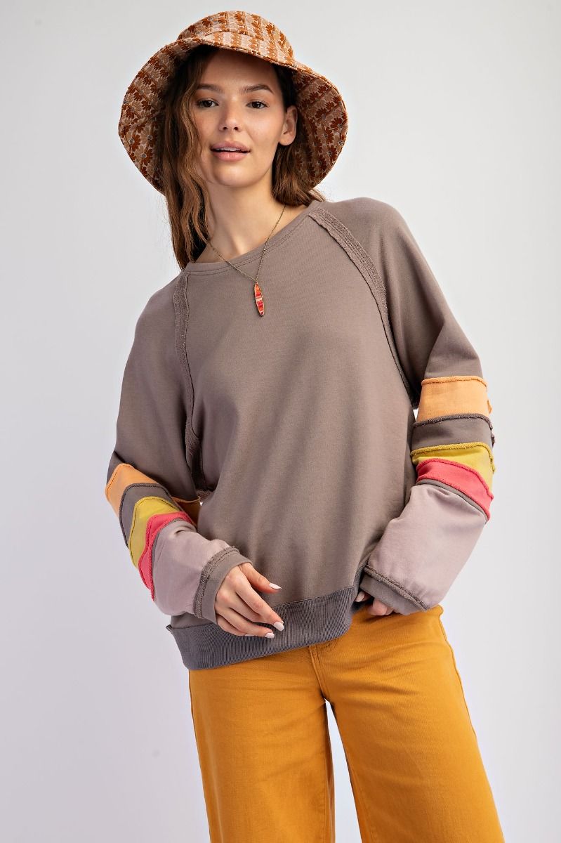 Miles On It Loose Fit Pullover In 3 Colors: Sage, Oatmeal, Mocha *Final Sale*