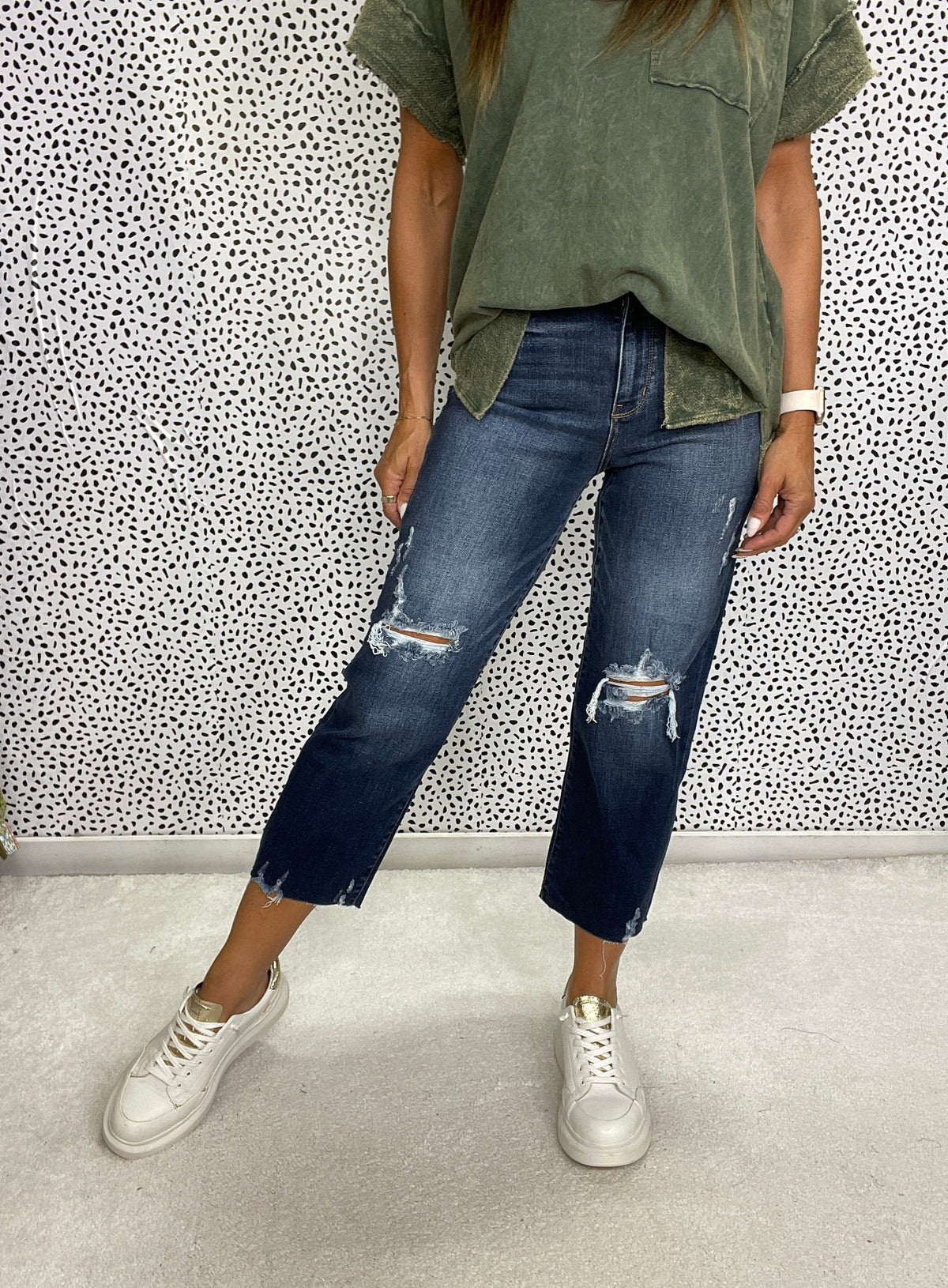 Judy Blue Willa High Waist Wide Leg Crop Jeans