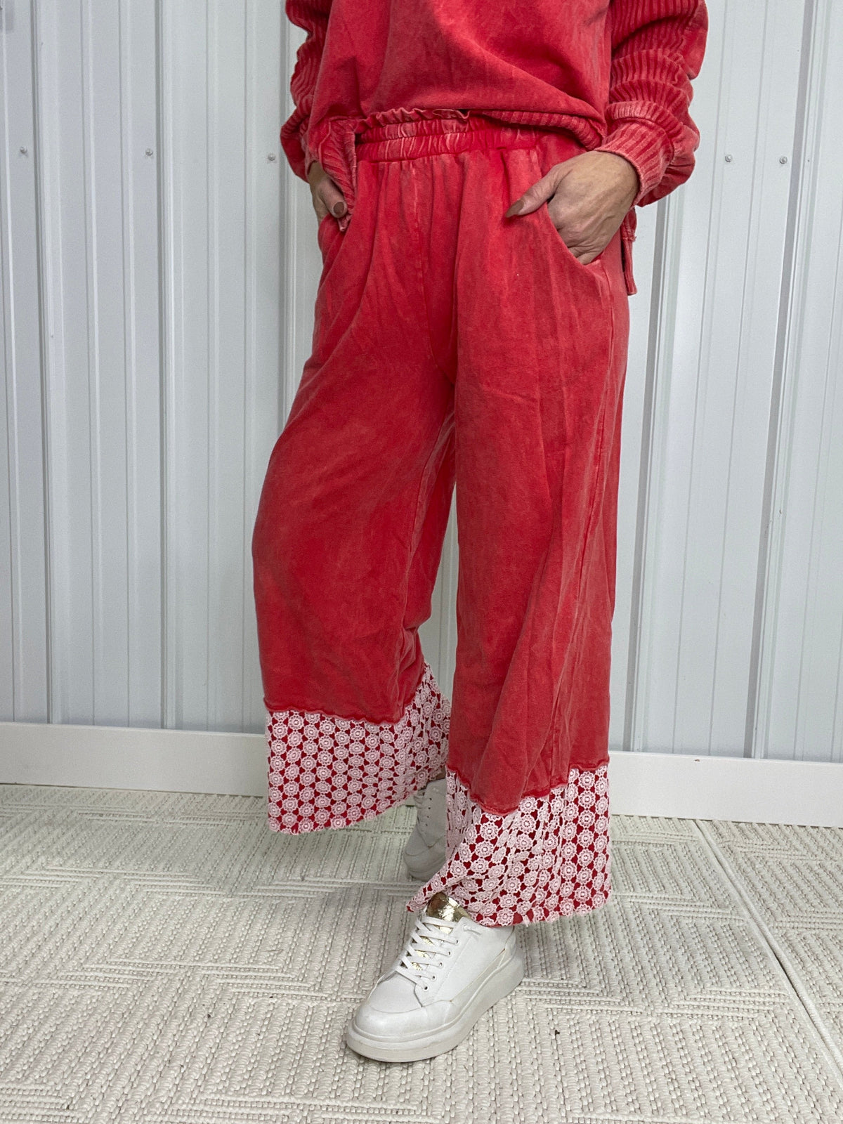 Lace Horizon Mineral Wash Pants In 2 Colors