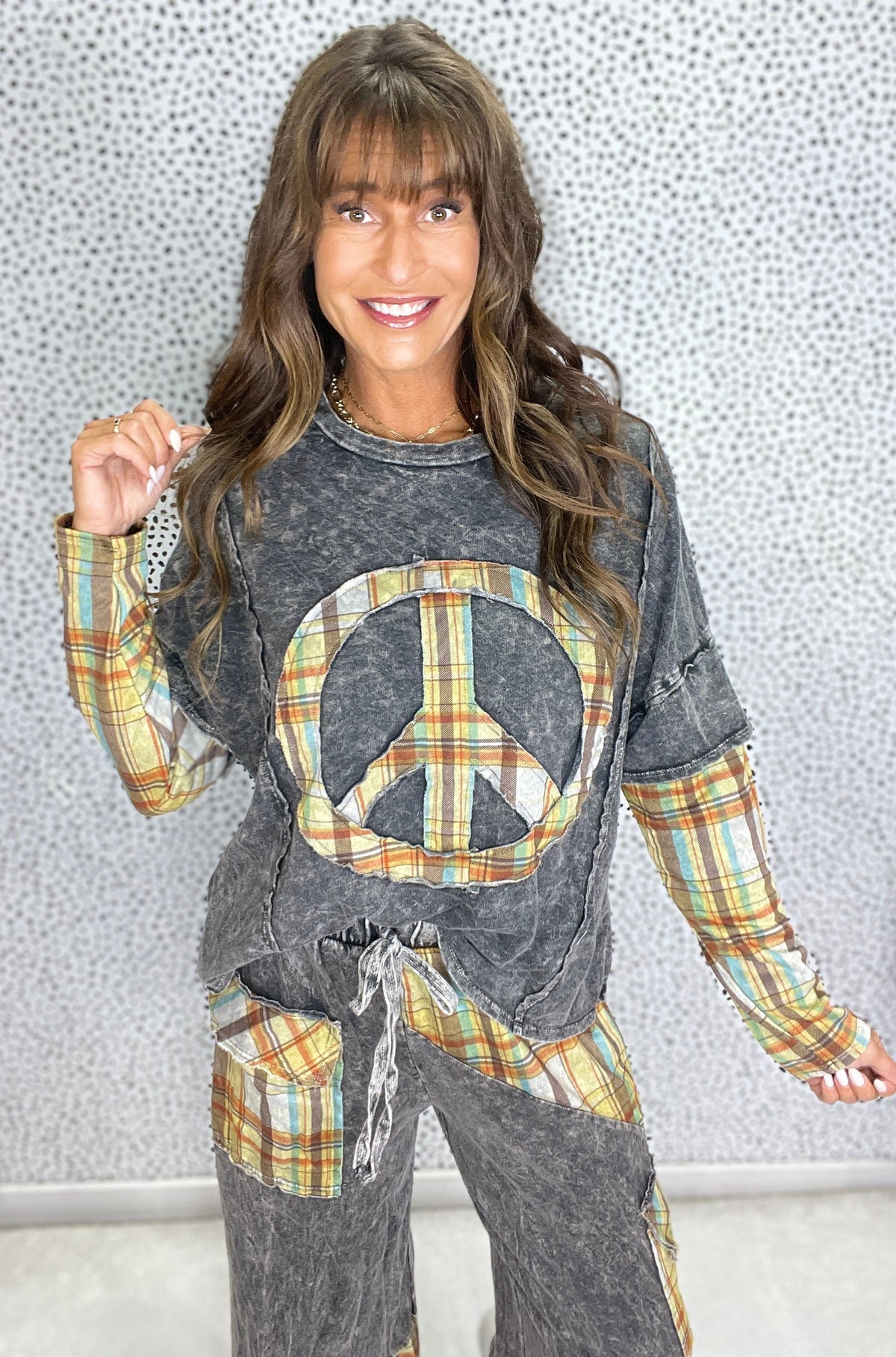 All Play No Rules Patchwork Top In 2 Colors *Final Sale*