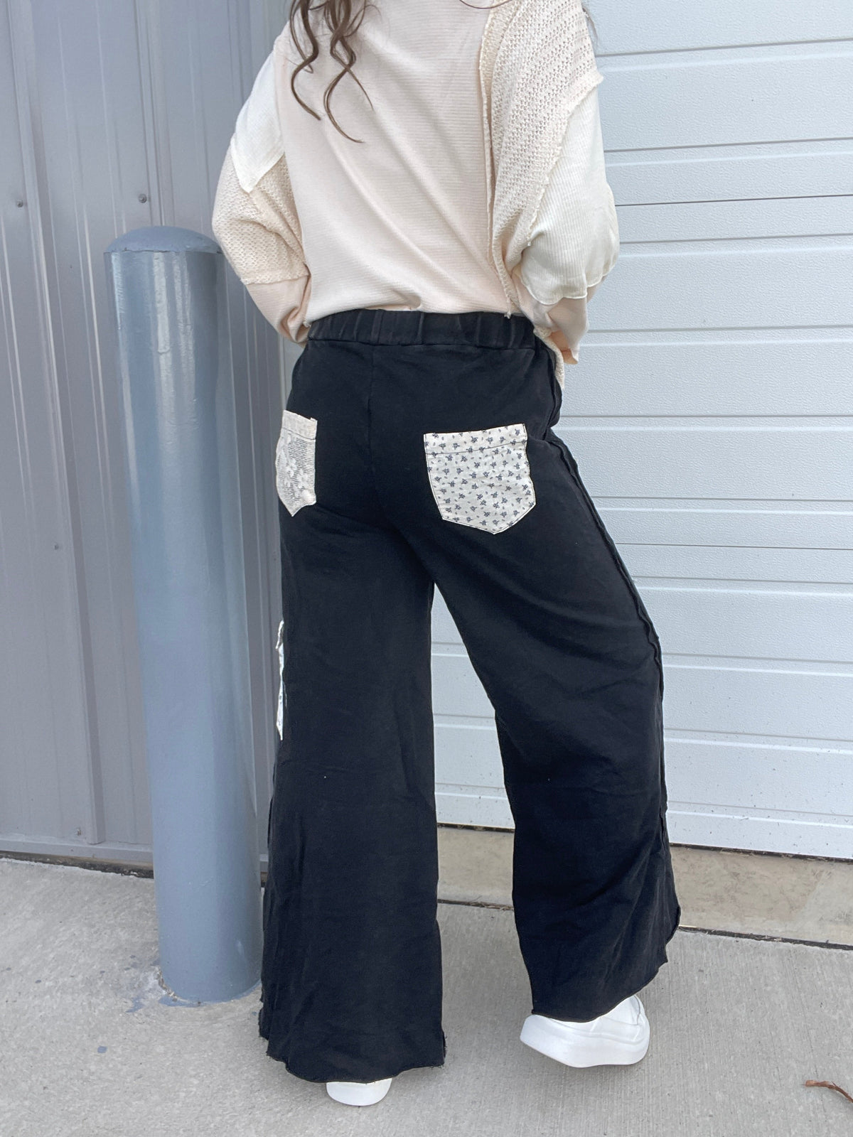 POL Star Light Star Bright Wide Leg Star Patch Pants In 2 Colors *Final Sale*