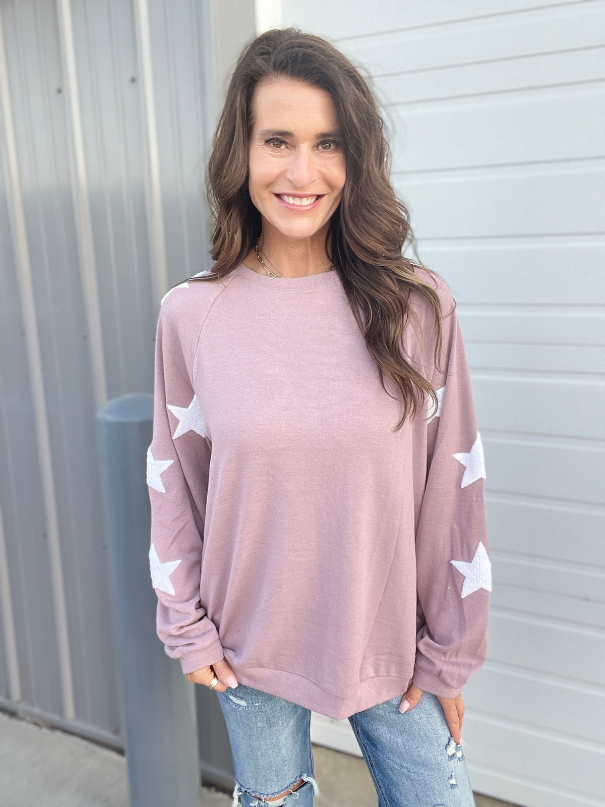 Shooting Star Knit Sweater In 3 Colors: Grey, Rose, Charcoal *Final Sale*