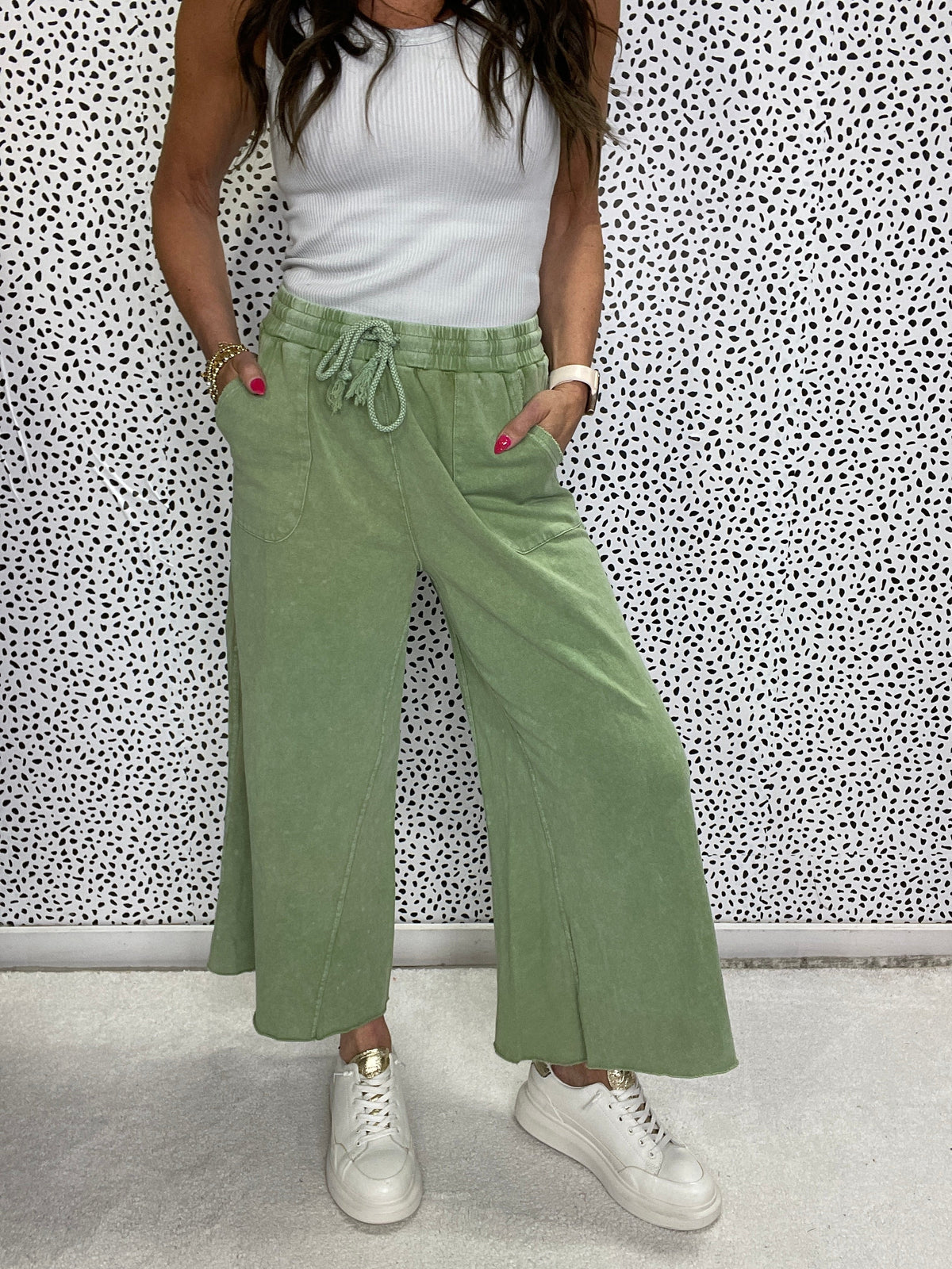 In Style Terry Knit Crop Pants In 11 Colors
