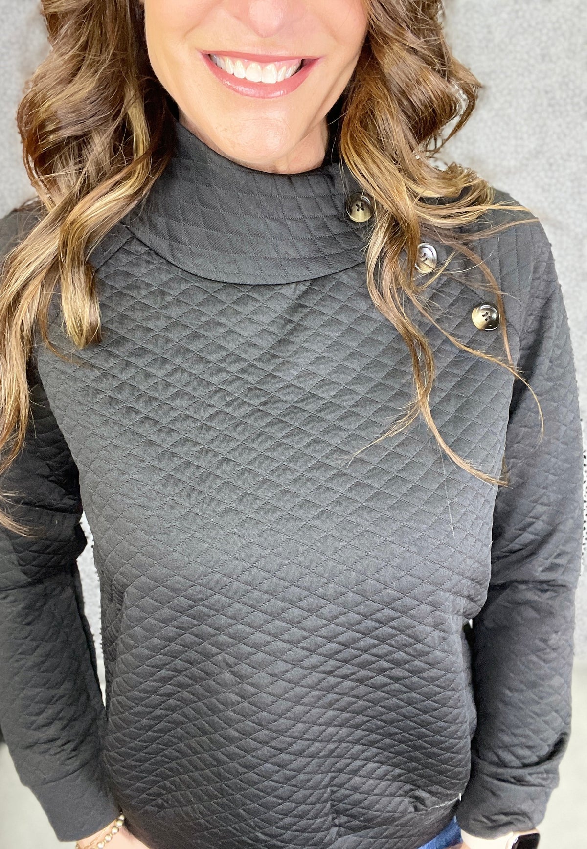Button Up Buttercup Quilted Detail Top *Final Sale*