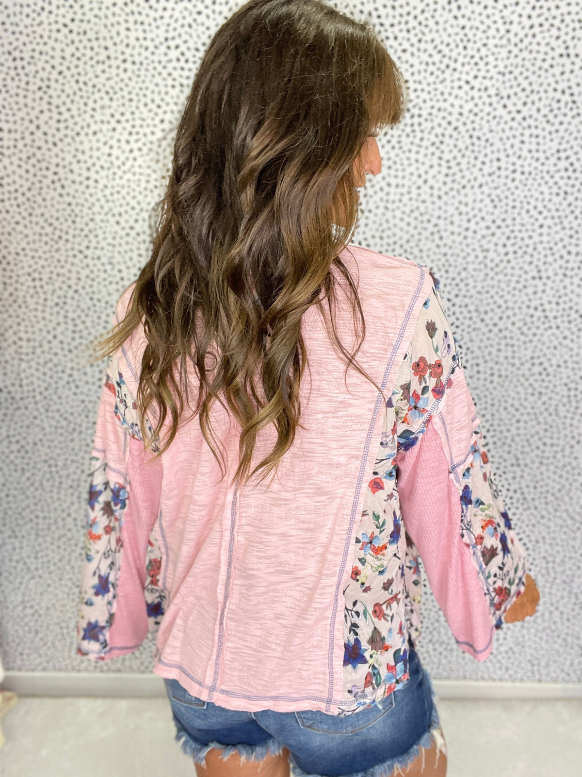 POL Twilight Blossom V-Neck Long Sleeve Top In 2 Colors *Final Sale*
