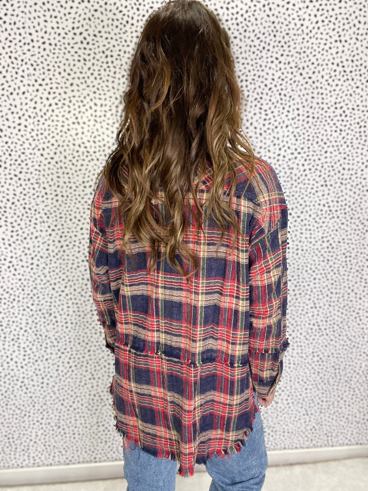 Oli & Hali Fall Park Mineral Washed Plaid Top In 2 Colors *Final Sale*