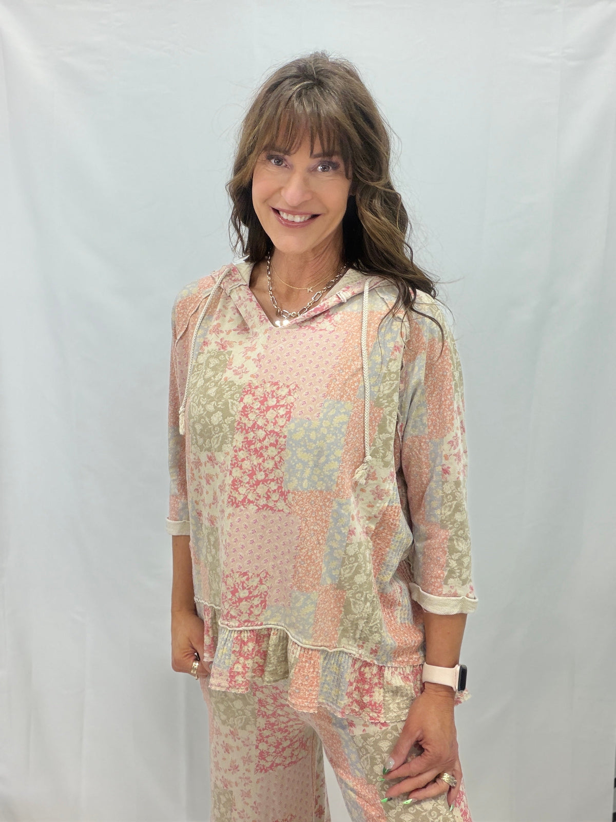 I Run Away Patchwork Print Top In 3 Colors