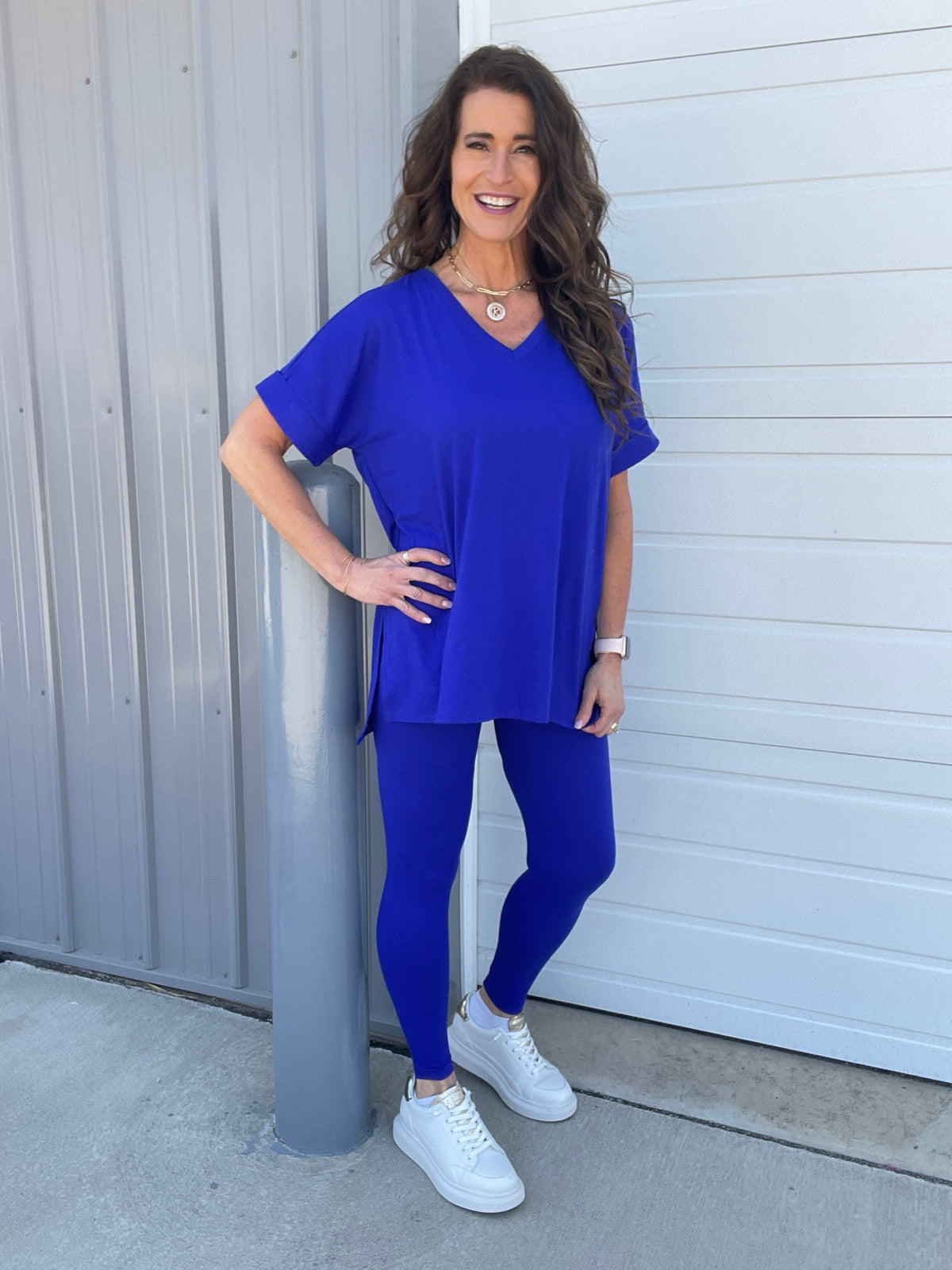 Take It Easy Soft V Neck Short Sleeve Lounge Leggings Set In 4 Colors *Final Sale*