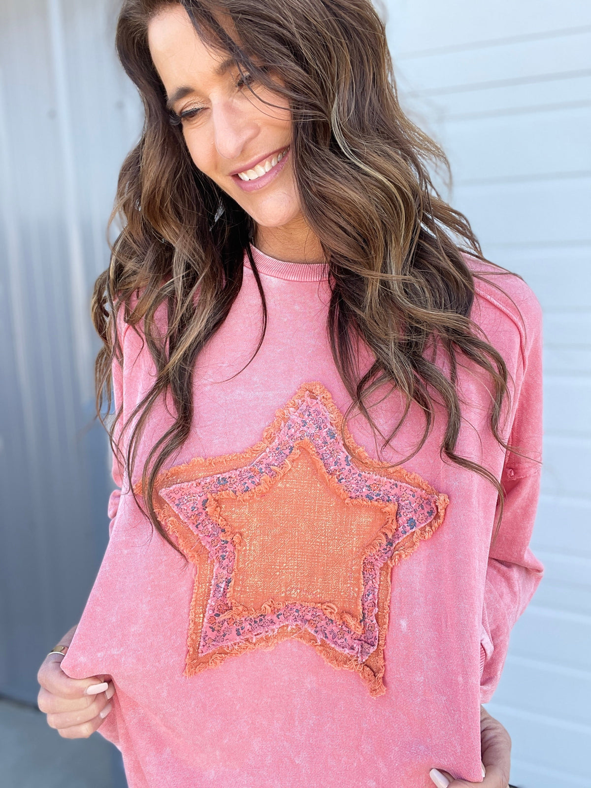 Shining Star Mineral Washed Top In 3 Colors: Green, Khaki, Pink *Final Sale*