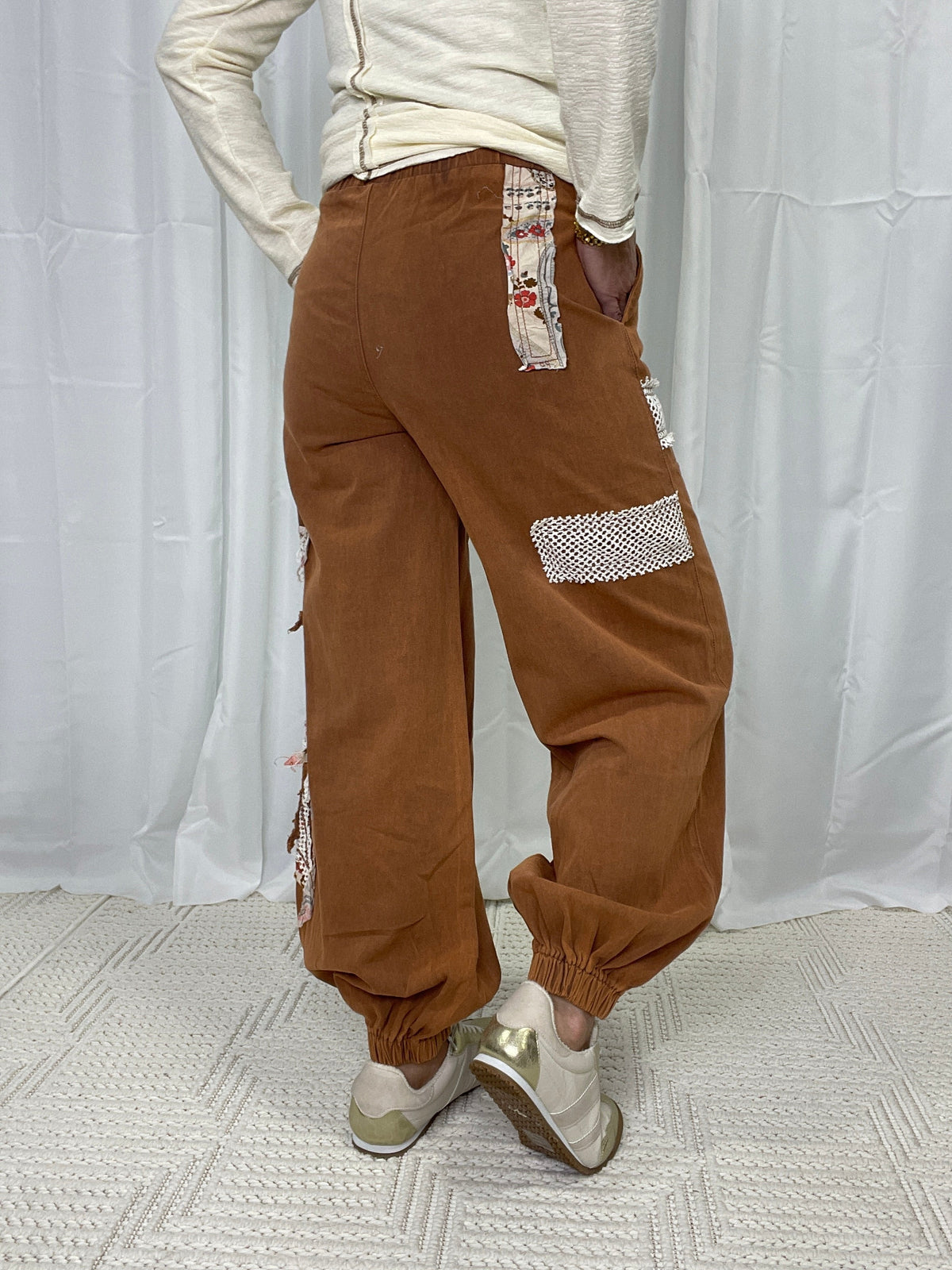 POL Wishing Star Mixed Patches Jogger Pants In 2 Colors