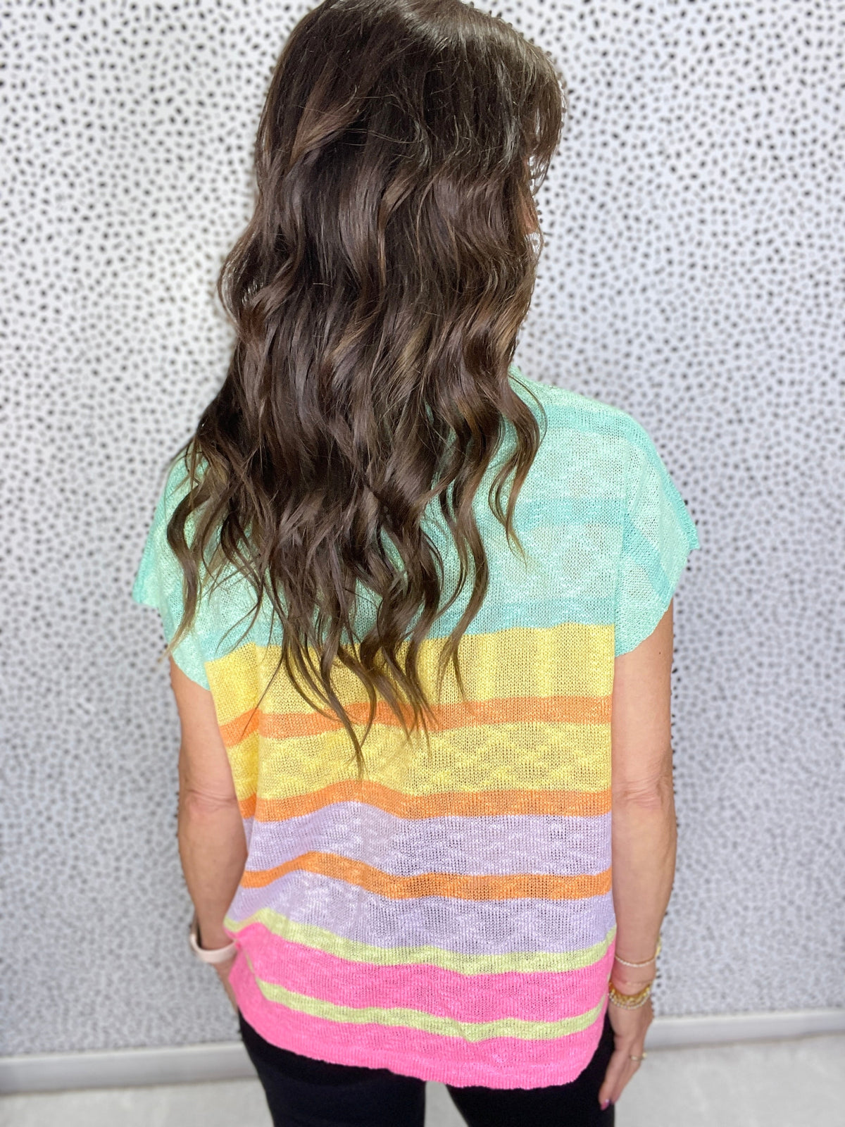 Walking The Park Lightweight Multicolor Short Sleeve Sweater *Final Sale*