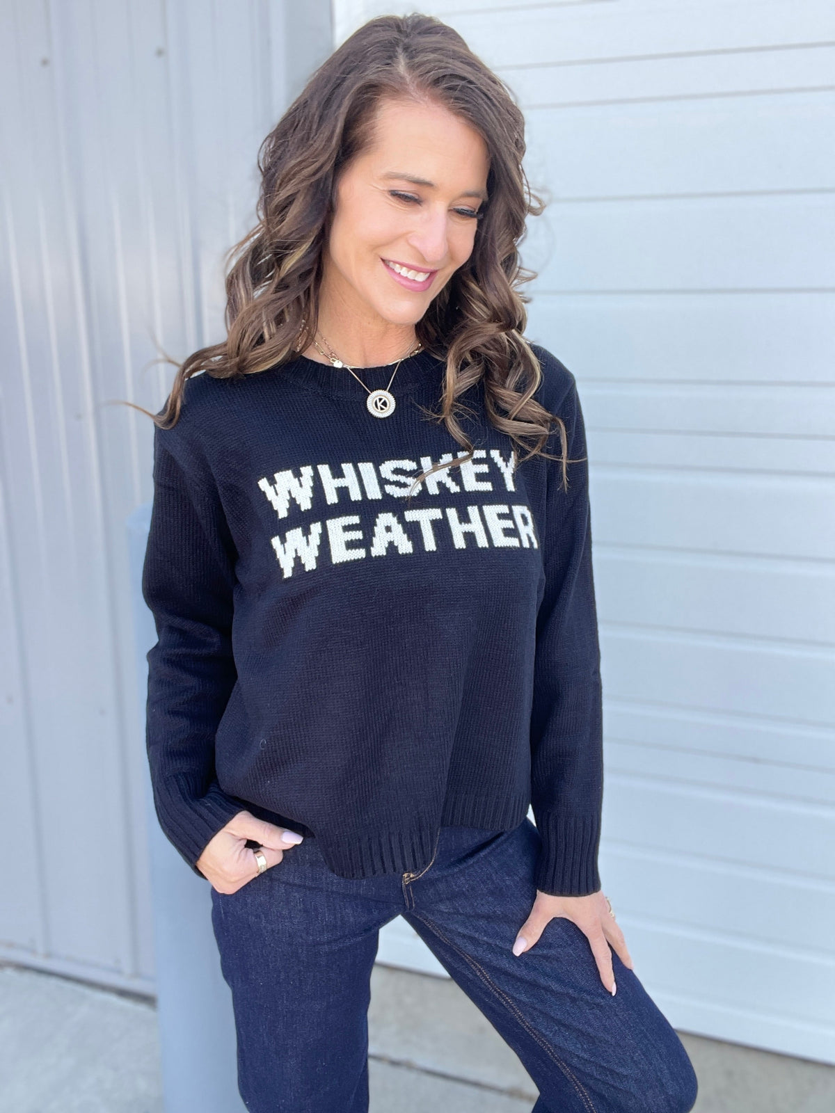 Black Whiskey Weather Sweater