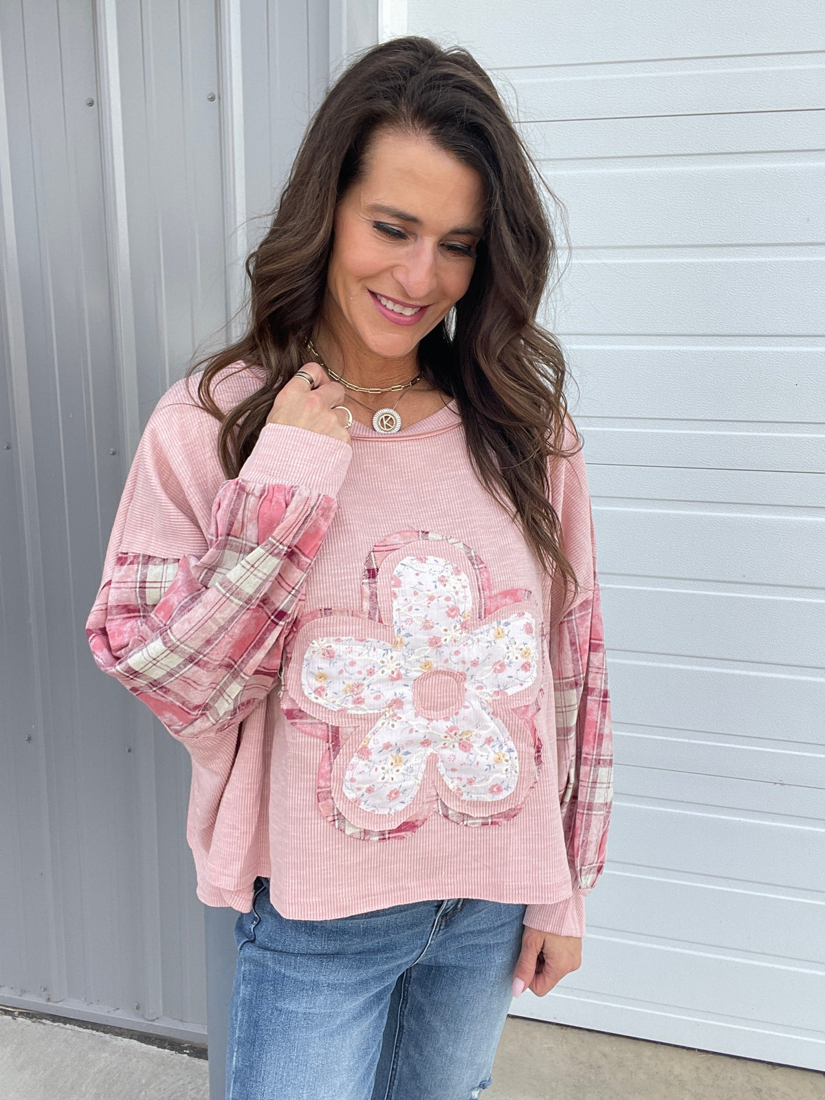 POL Rustic Bloom Knit Top In 4 Colors: Sage, Mocha, Rose *Final Sale*
