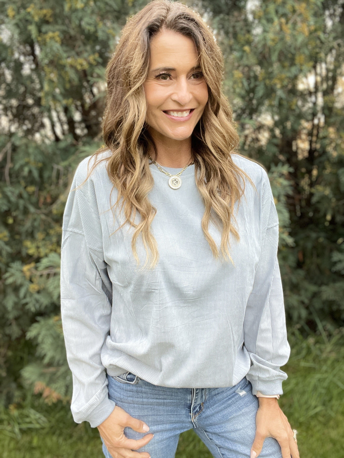 Casual Days Ribbed Crewneck Top *Final Sale*