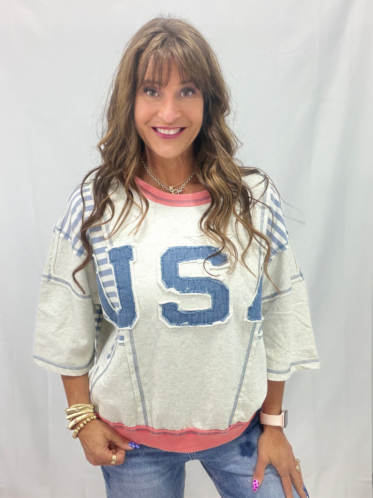 Stars & Stripes State of Mind Oversized Pullover In 2 Colors