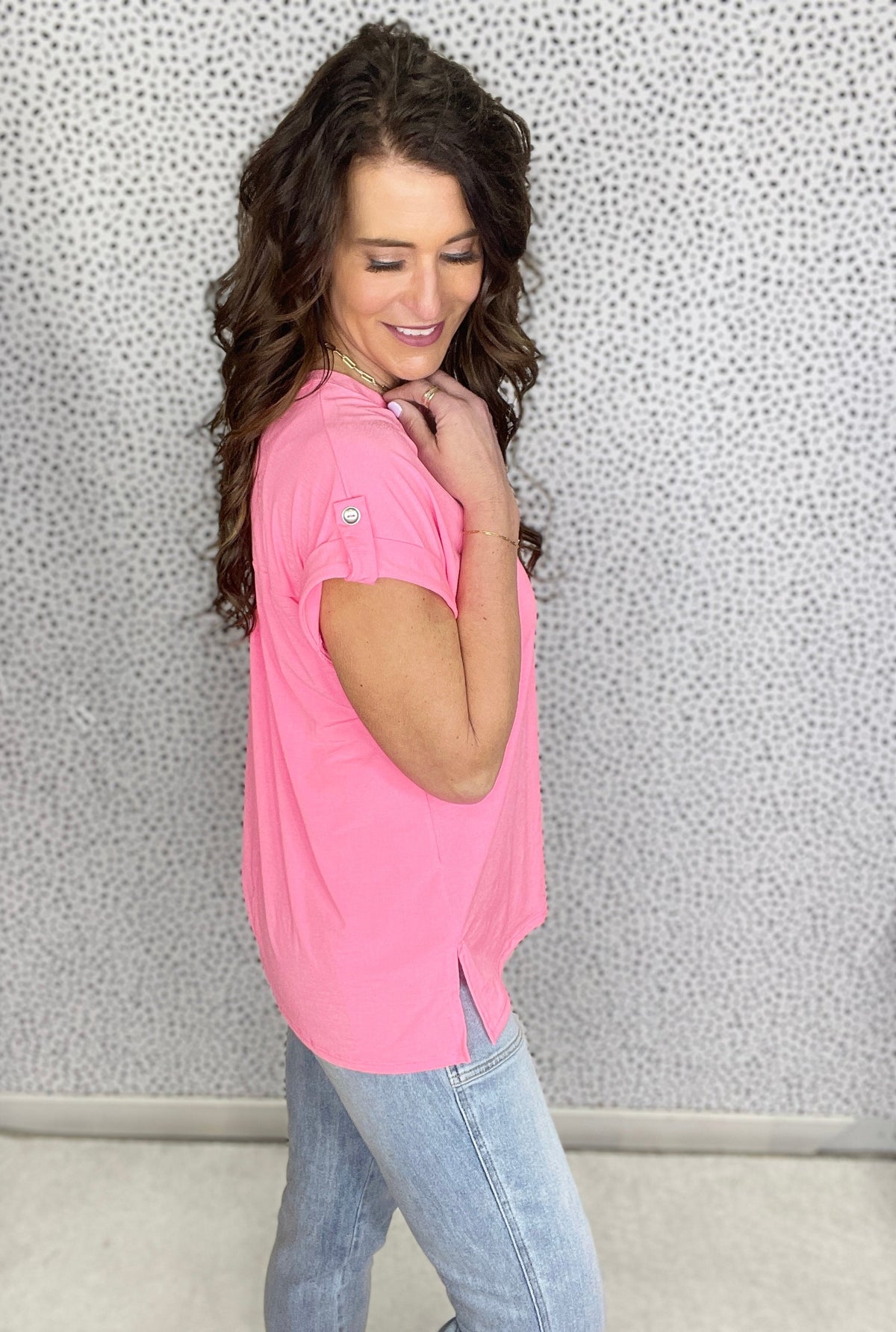 Everday Button Sleeve Top In Multiple Colors *Final Sale*