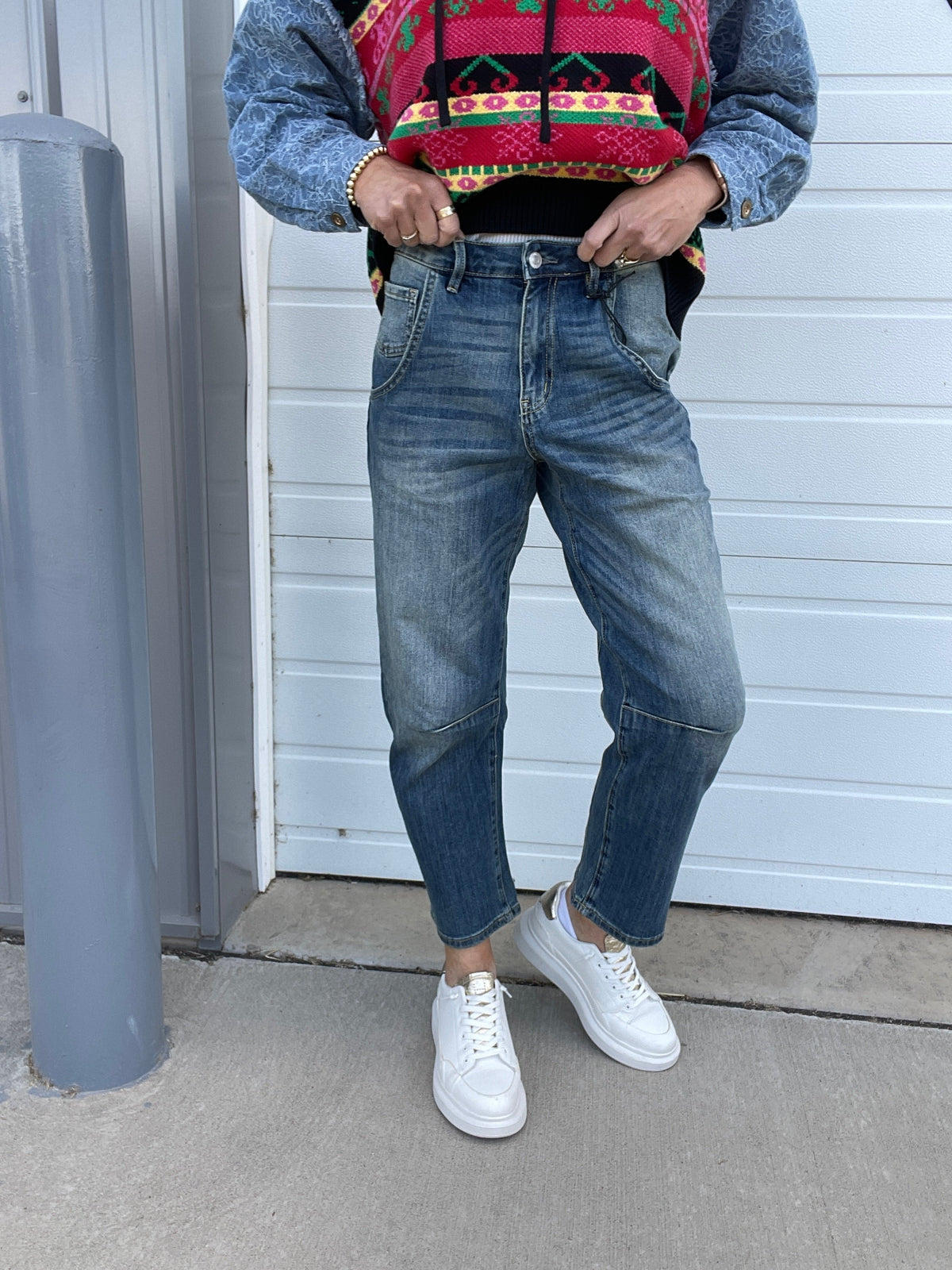 Mica Becca Super High Barrel Leg Jeans 227 In 2 Colors