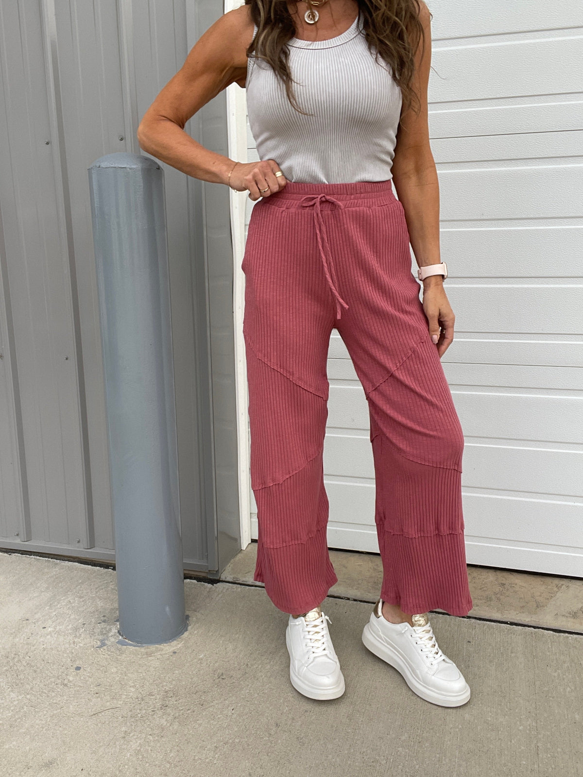 Don't Get Better Than This Ribbed Comfy Pants In 3 Colors: Marsala, Denim, Taupe *Final Sale*