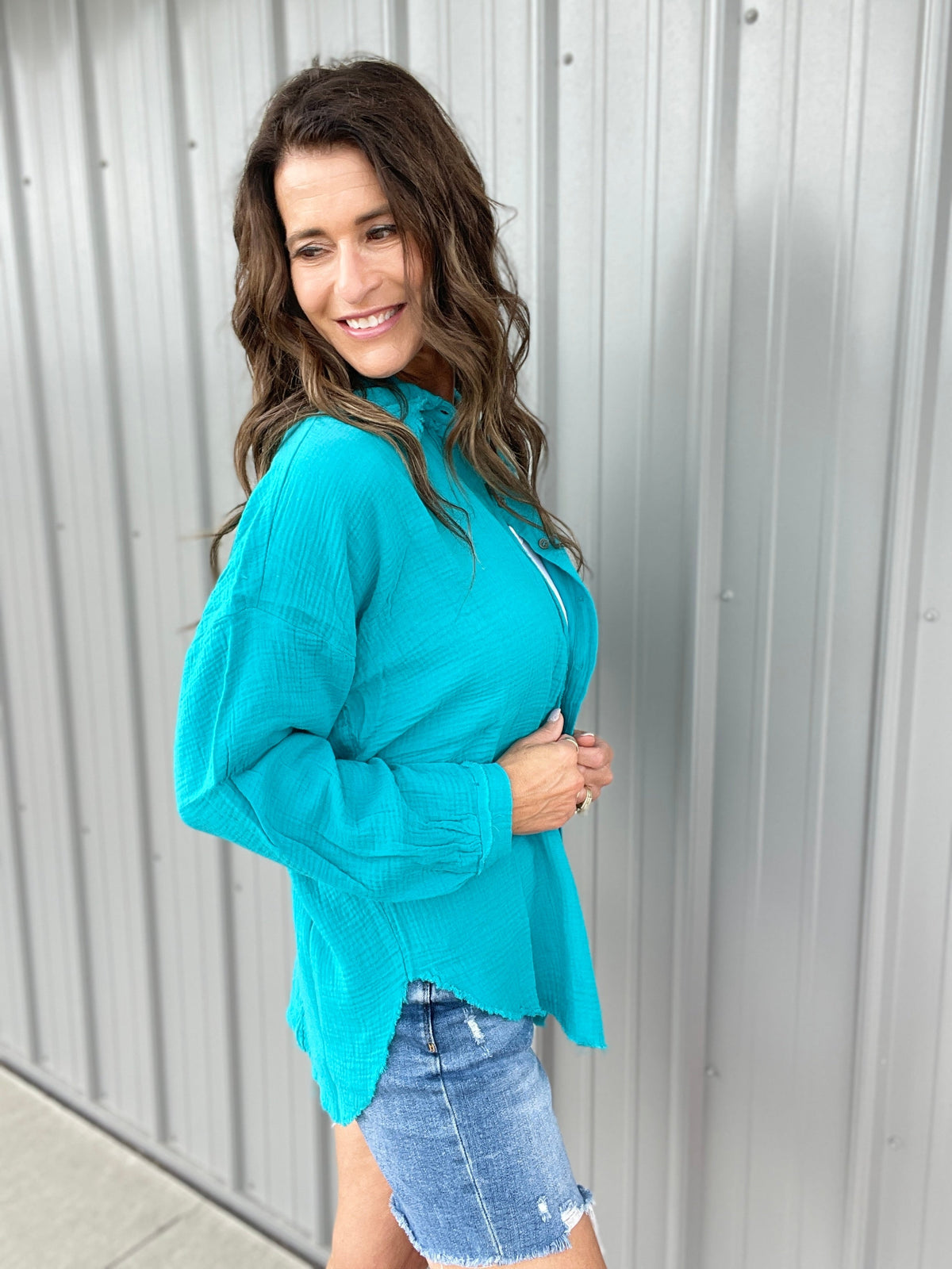 Waiting On You Lightweight Long Sleeve Button Down Top in 5 Colors *Final Sale*