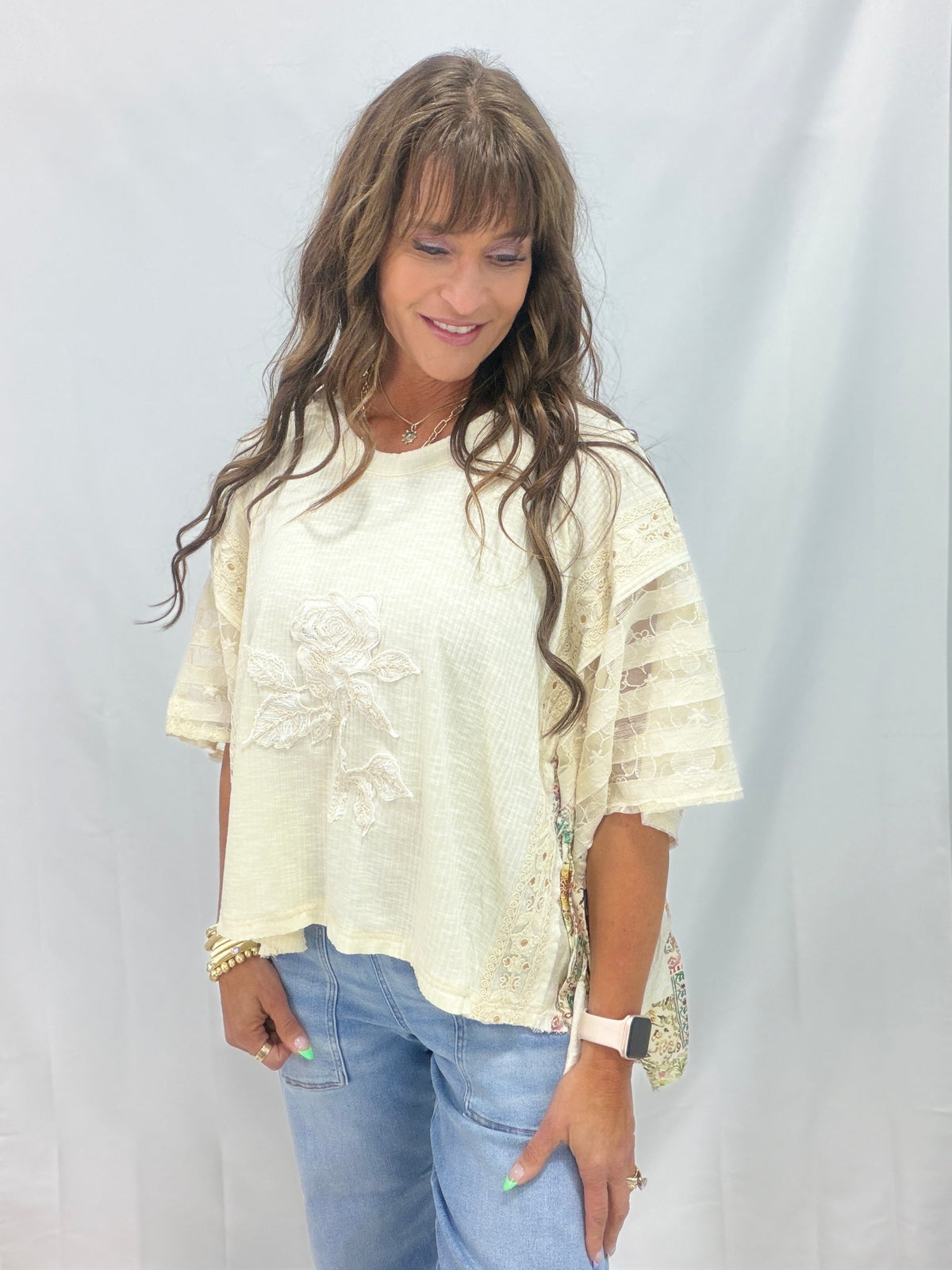 POL Starlit Floral Ribbed Knit Top In 3 Colors