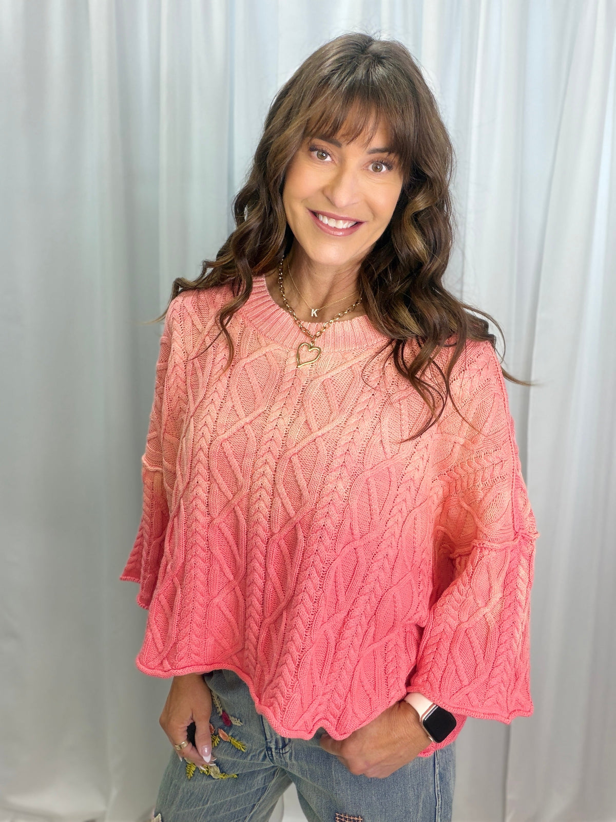 Let's Start It Cable Knit Pattern Sweater