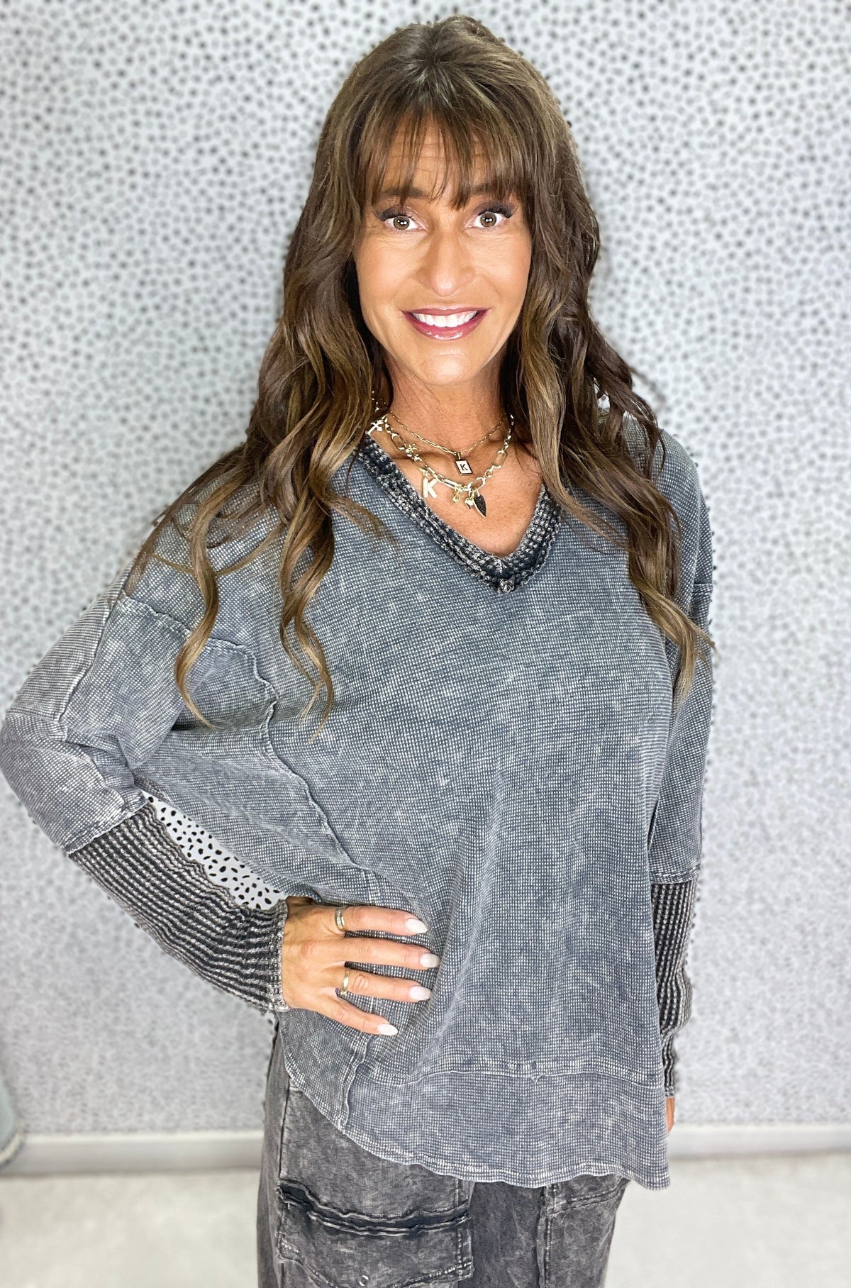 Washed Edge Knit Pullover in 4 Colors
