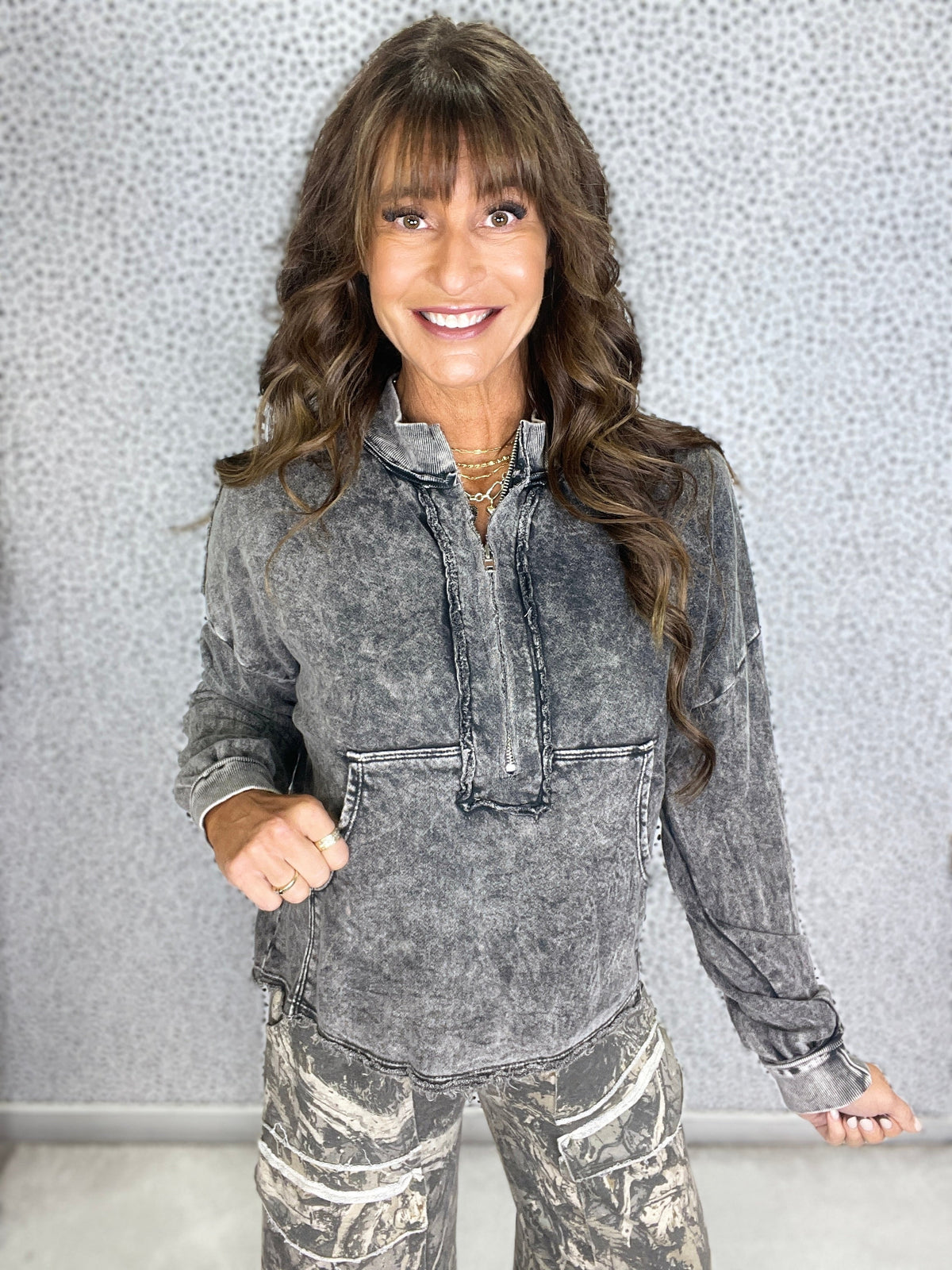 Even It Out Half Zip Mineral Wash Top In 5 Colors *Final Sale*
