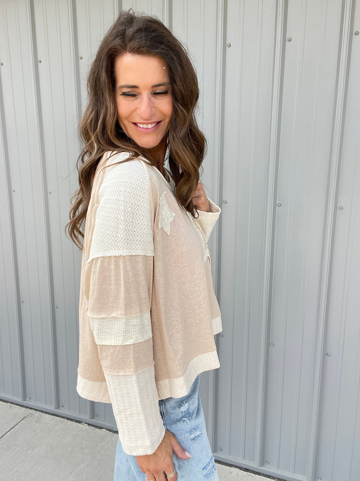 POL Celestial Patchwork Cropped Knit Top In 5 Colors *Final Sale*