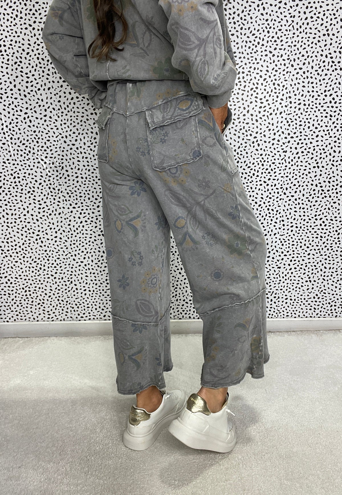 Find My Way Floral Print Terry Pants In 3 Colors