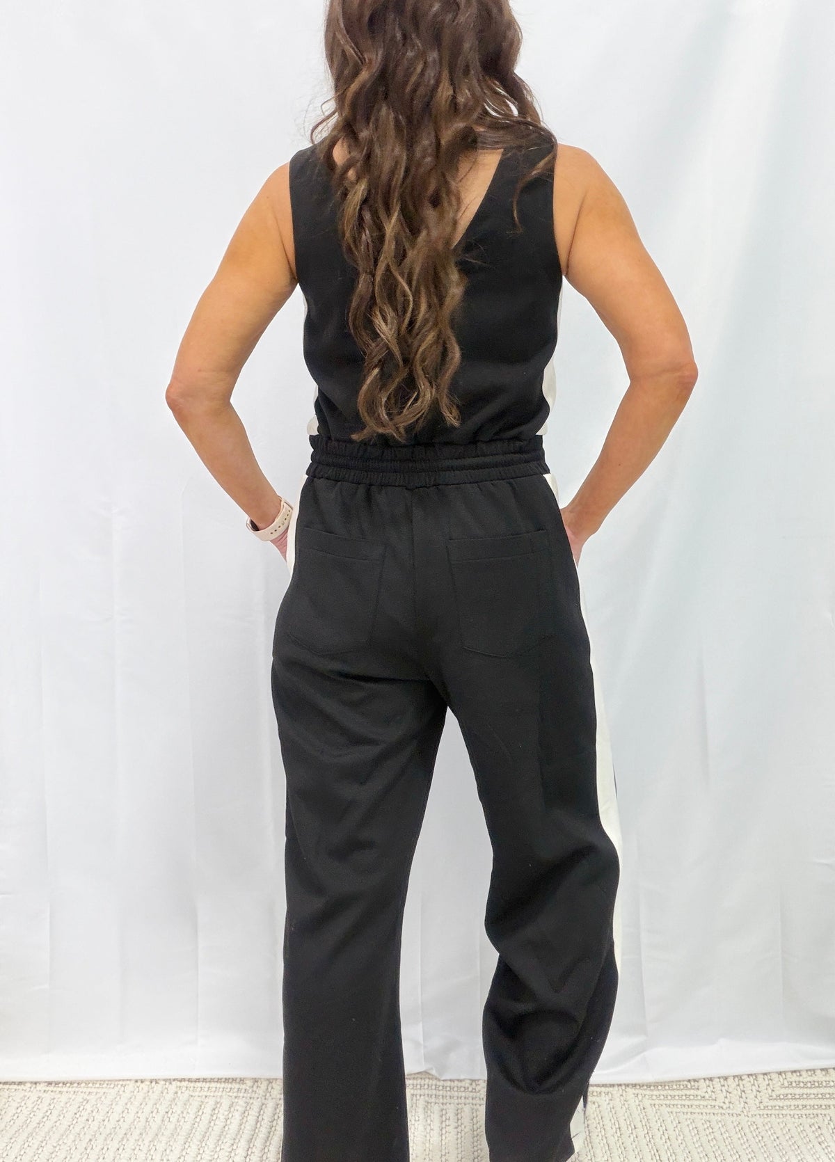 Stay In The Game Sleeveless Jumpsuit In Black